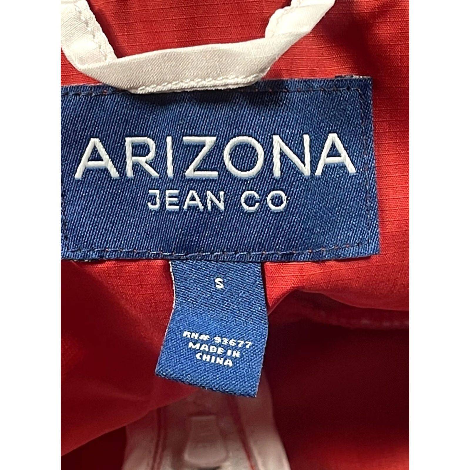 Vintage ARIZONA JEAN CO Windbreaker Mens S Small Red/Black Vented Hooded SideZip Jacket Size US 29 - 6 Thumbnail