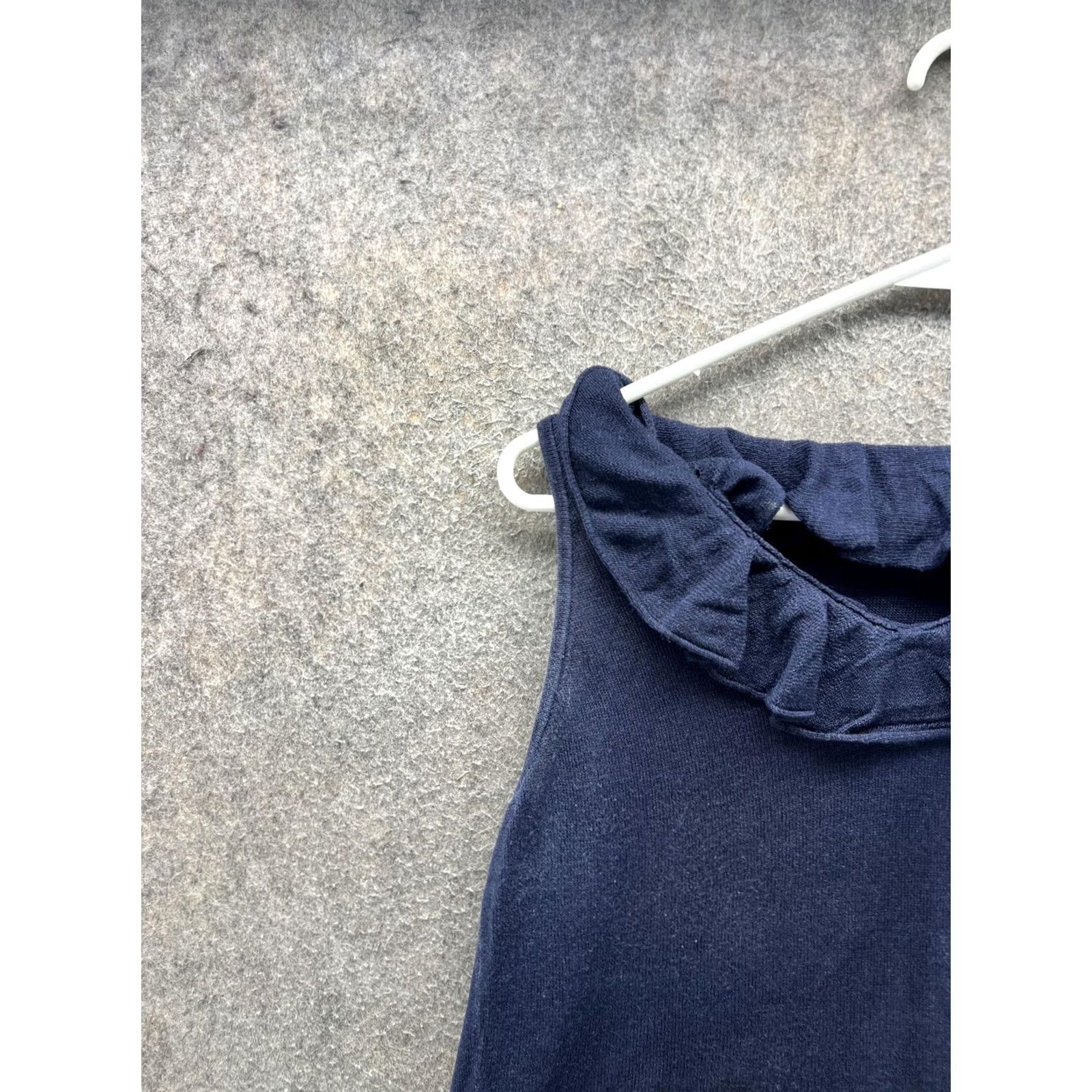 Ralph Lauren LAUREN RALPH LAUREN Tank Top Womens Petite Large Blue Ruffle Neck Silk Knit Sleeveless Pullover Casual Summer Size S / US 4 / IT 40 - 5 Thumbnail