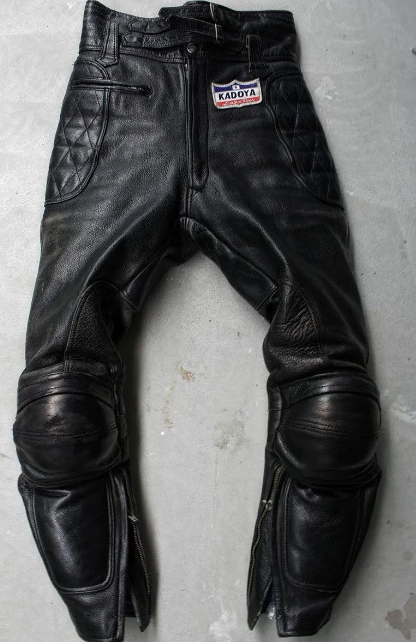 KADOYA Head Factory Vintage 90s Leather Motocycle Pants
