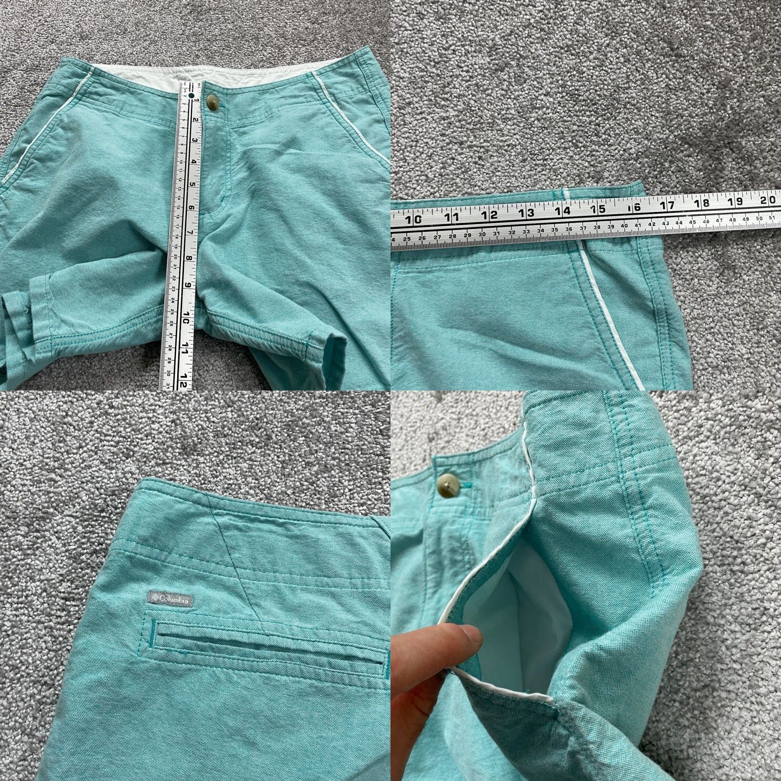 Vintage Columbia Chino Shorts Womens 10 Mint Green Mid Rise Casual Activewear Pockets Size 32" / US 10 / IT 46 - 8 Thumbnail