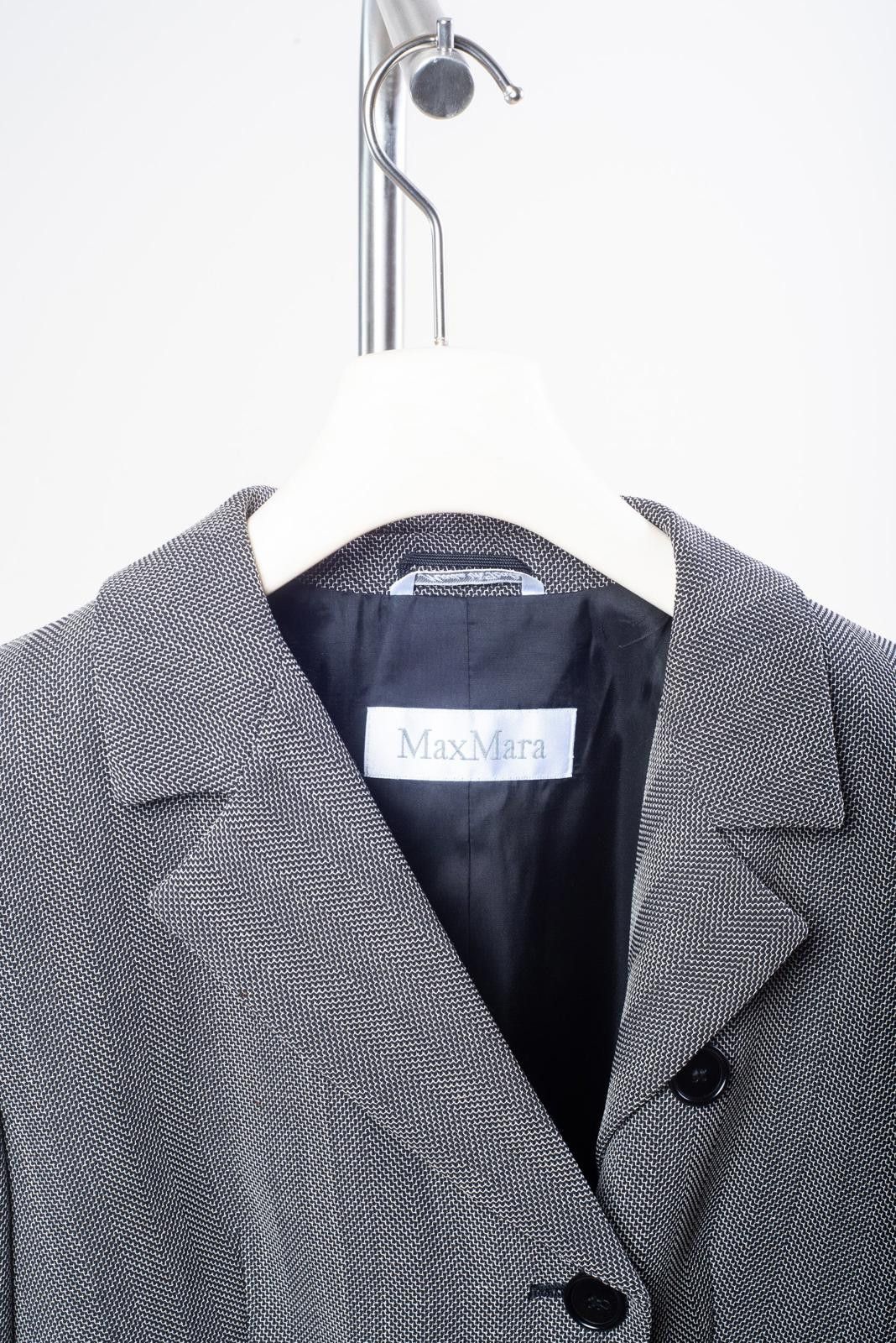 Designer Max Mara Grey Houndstooth Jacket and Skirt Set Size M / US 6-8 / IT 42-44 - 3 Thumbnail