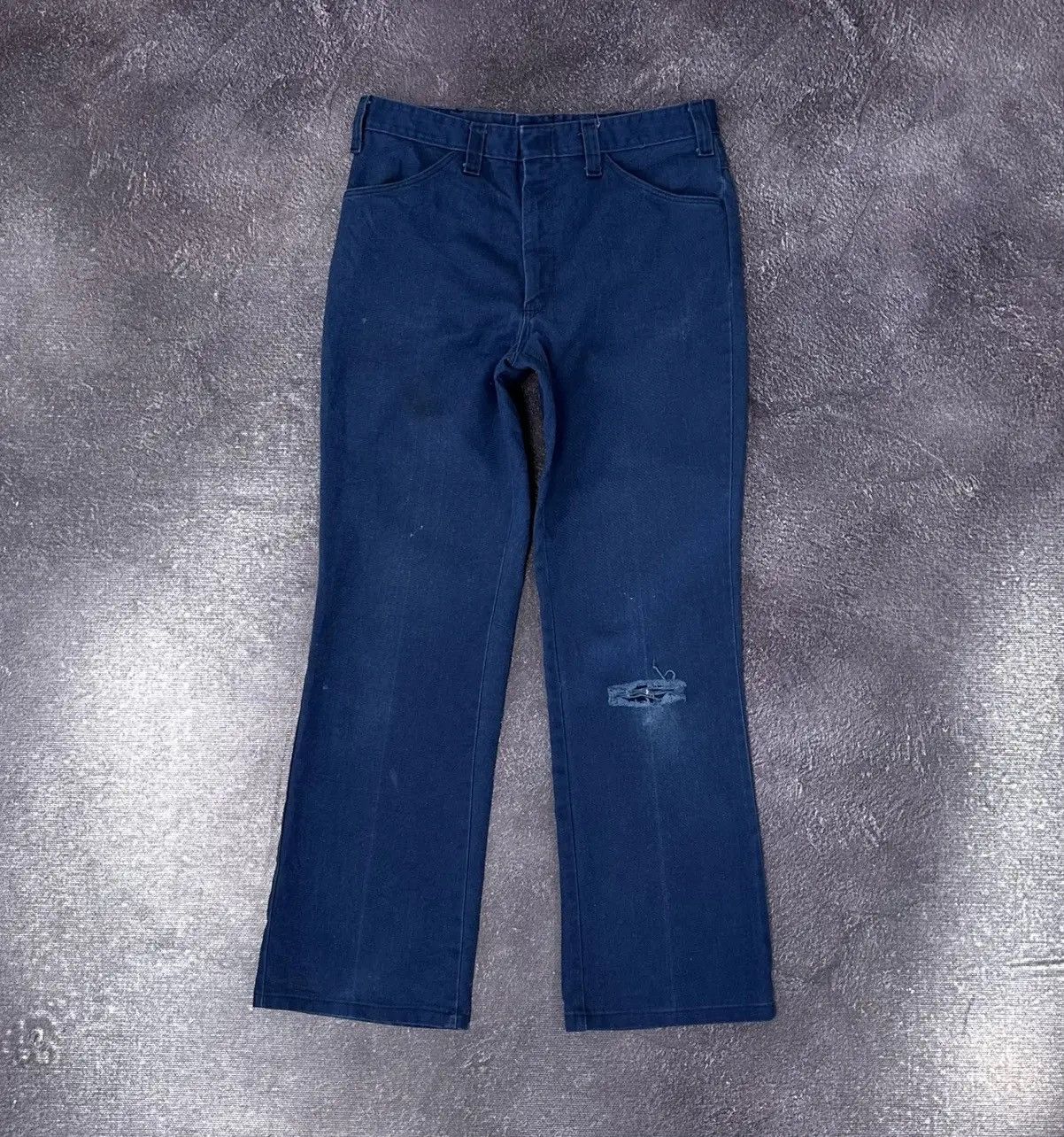 Dickies × Vintage Vintage 90s Dickies American Blue Work Hype Flared Jeans Size US 33 - 2 Thumbnail