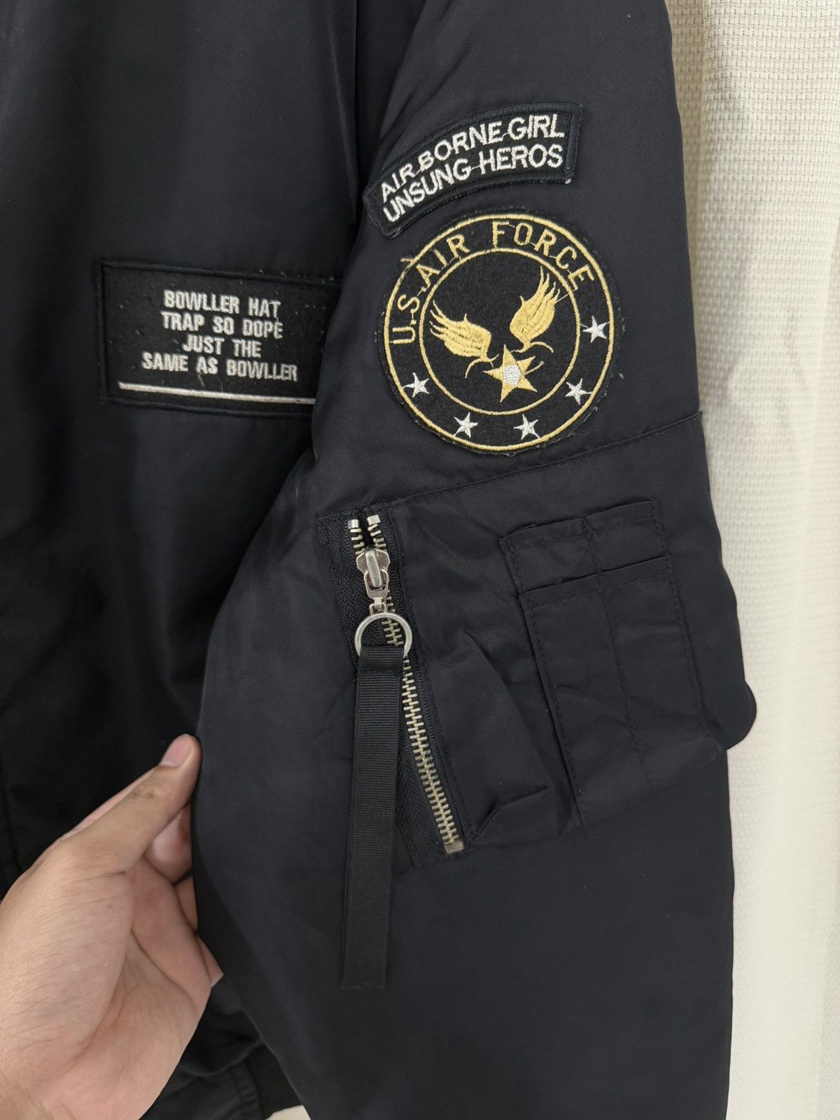 Vintage Vintage‼️ MA-1 Style Airforce Bomber Jacket Embroidery Patche Size US M / EU 48-50 / 2 - 3 Thumbnail