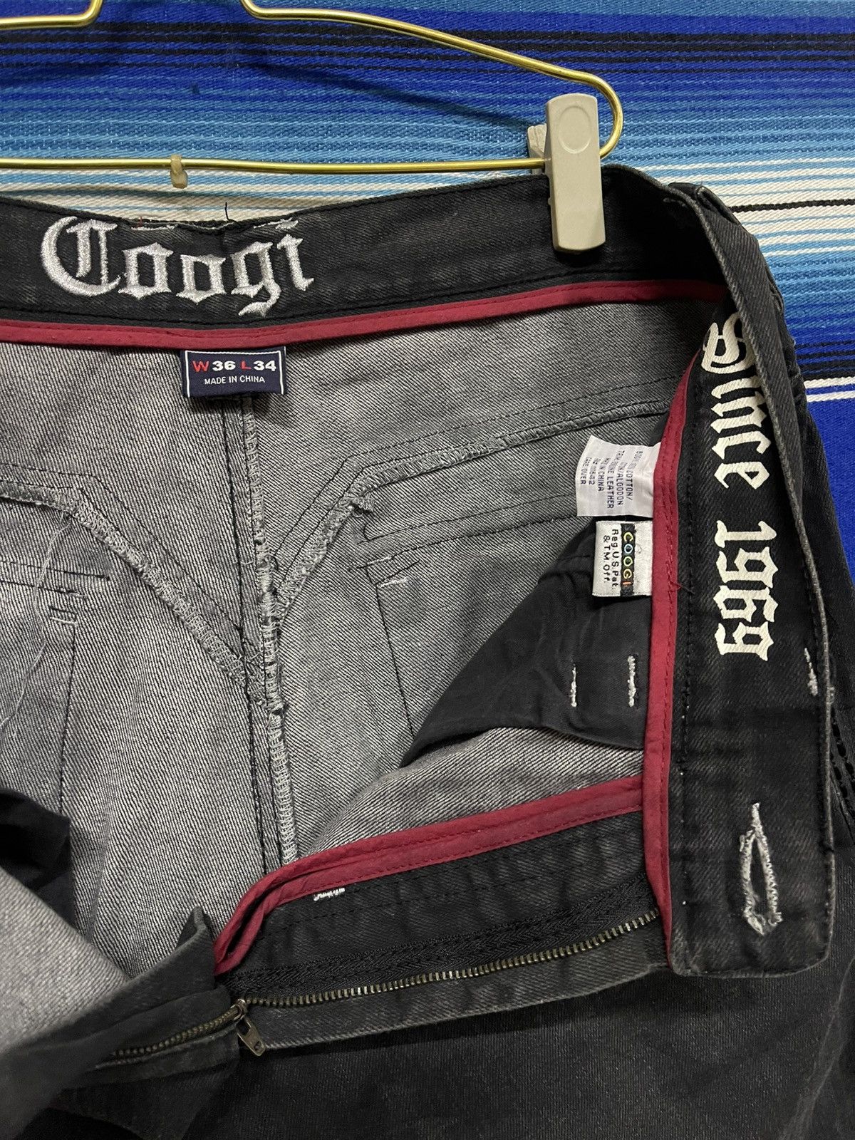 Vintage OFFER🔥Vintage Y2K GOOGI Black Jeans Hip Hop wear Size US 36 / EU 52 - 13 Thumbnail