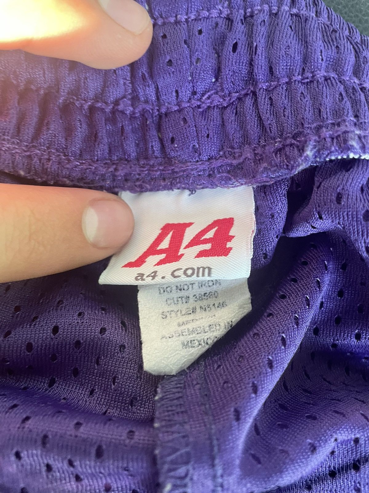 Vintage Vintage A4 Purple Mesh Shorts Size US 32 / EU 48 - 3 Thumbnail