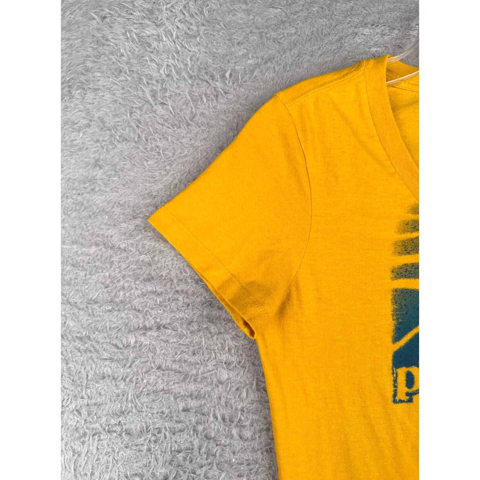 Patagonia Patagonia Shirt Women S Yellow Short Sleeve V-Neck Cotton Blend Distressed T-Shirt Casual Outdoor All Seasons Mens Womens Boys Girls Size S / US 4 / IT 40 - 3 Thumbnail