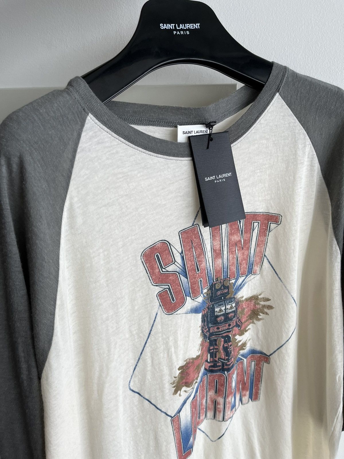 Saint Laurent Paris Brand New Super Runway Saint Laurent Logo 🤖 Robot Tee Shirt Size US L / EU 52-54 / 3 - 13 Thumbnail