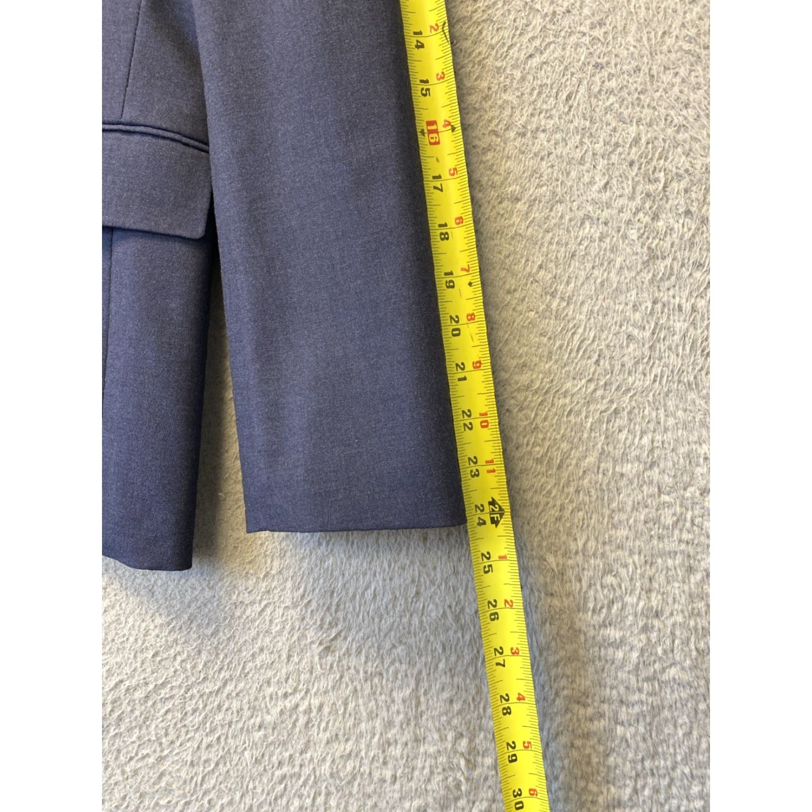 J.Crew J.CREW Blazer Mens 36S Blue Chambray Polyester Blend Slim Notch Lapel 2-Button Front Casual Wedding Party Business Size 36S - 5 Thumbnail
