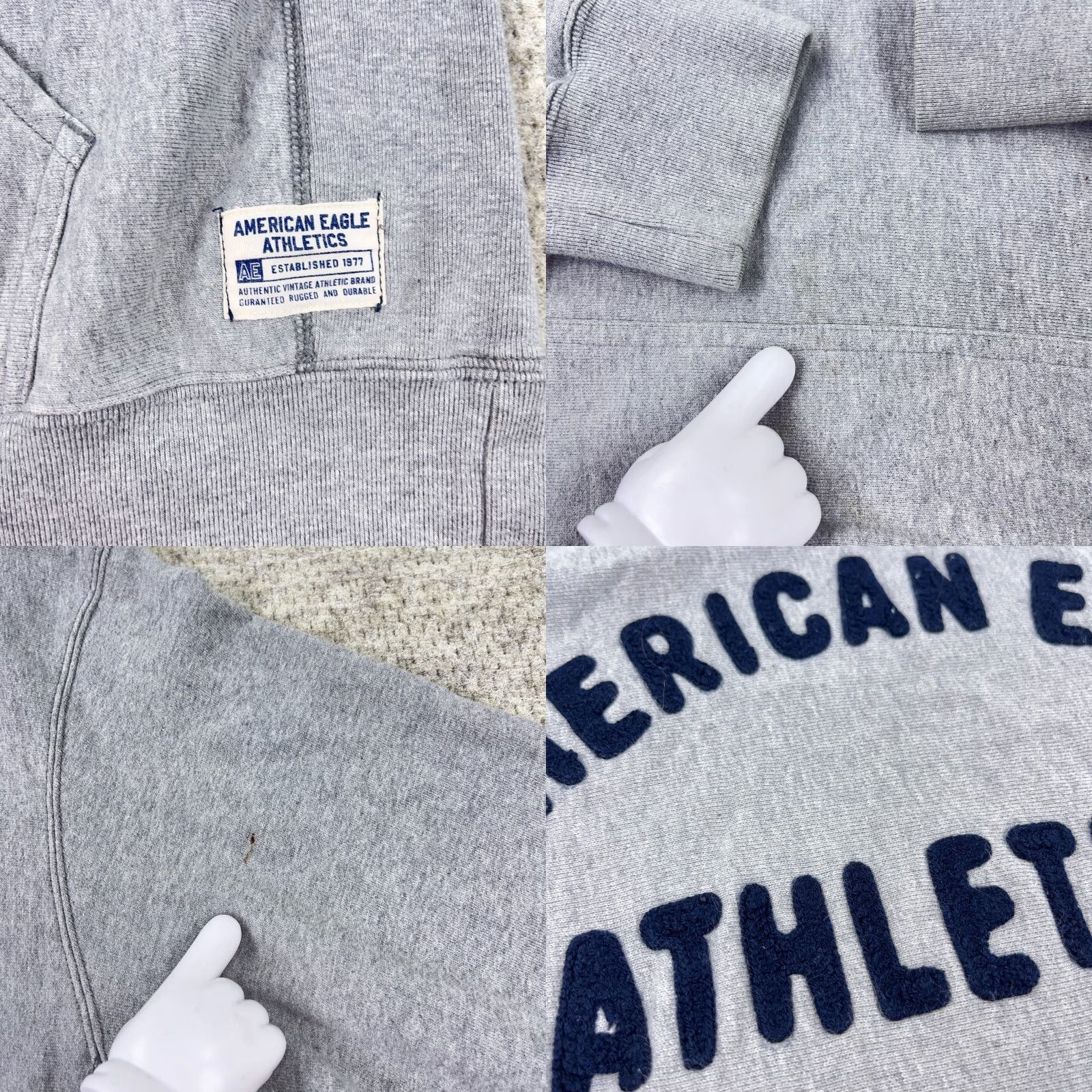American Eagle Outfitters VINTAGE American Eagle Hoodie Men L Gray Blue Sweatshirt Spellout Grunge Embroidered Logo Pullover Hooded All Seasons Size US L / EU 52-54 / 3 - 8 Thumbnail