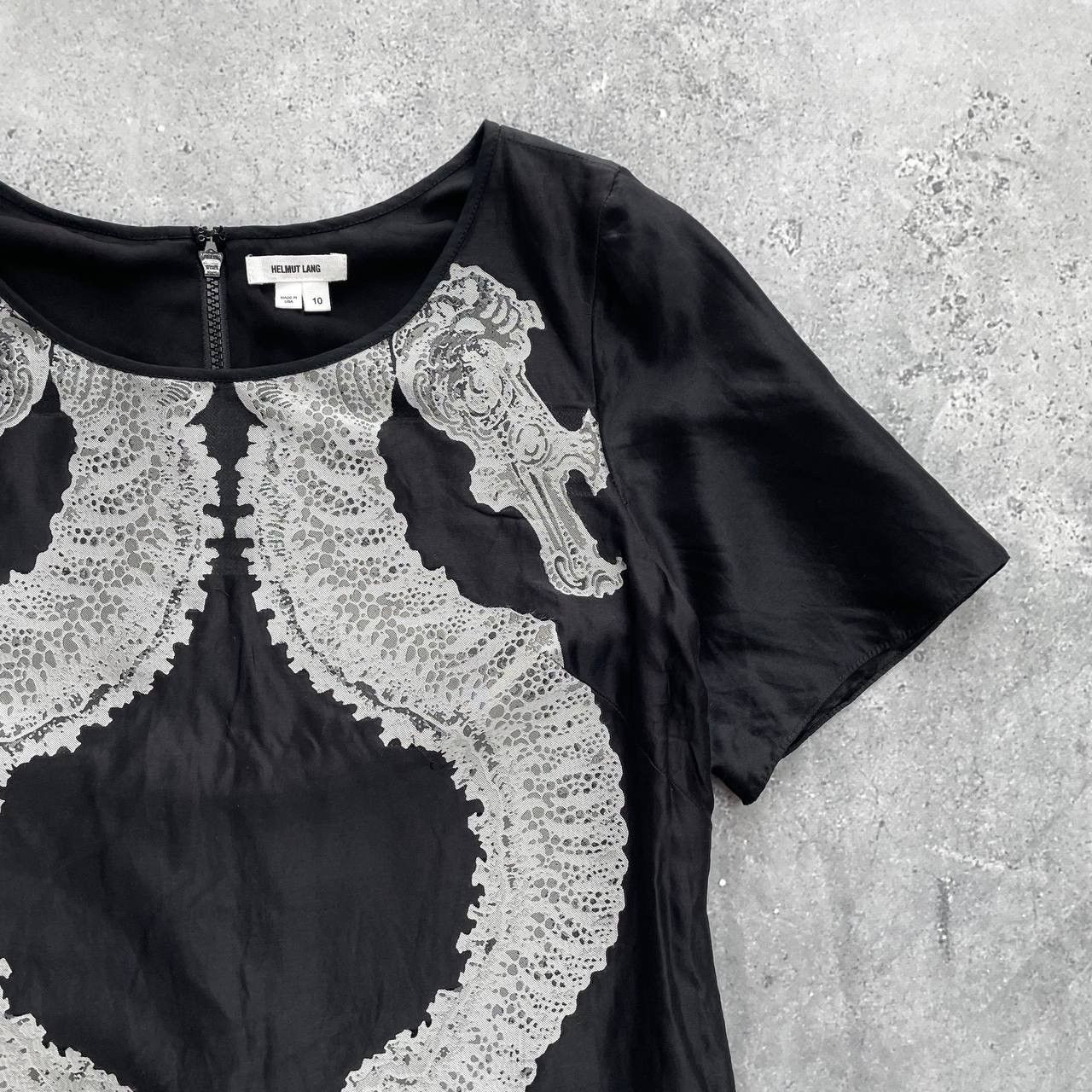 Designer × Helmut Lang Helmut Lang Seahorses Print Midi Dress Women’s Black/Gray 10 Size L / US 10 / IT 46 - 8 Thumbnail