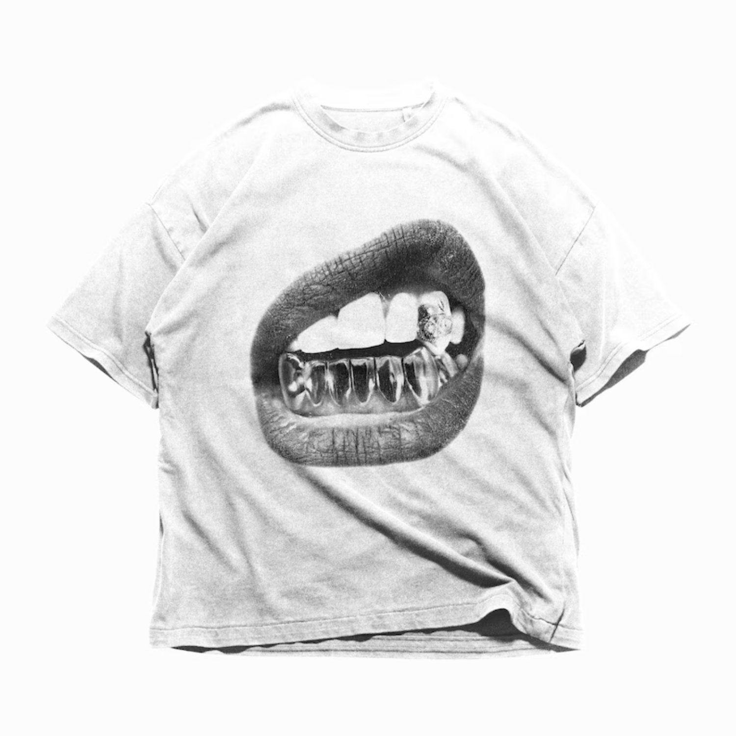Japanese Brand × Vintage Big Lips Y2k Mouth T Shirt - Grillz White T Shirt Size US L / EU 52-54 / 3 - 1 Thumbnail