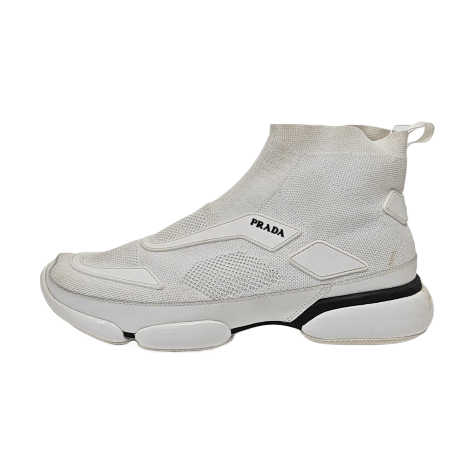 Prada Prada White Fabric Sock Sneakers Size 8 Size US 8 / EU 41 - 1 Thumbnail
