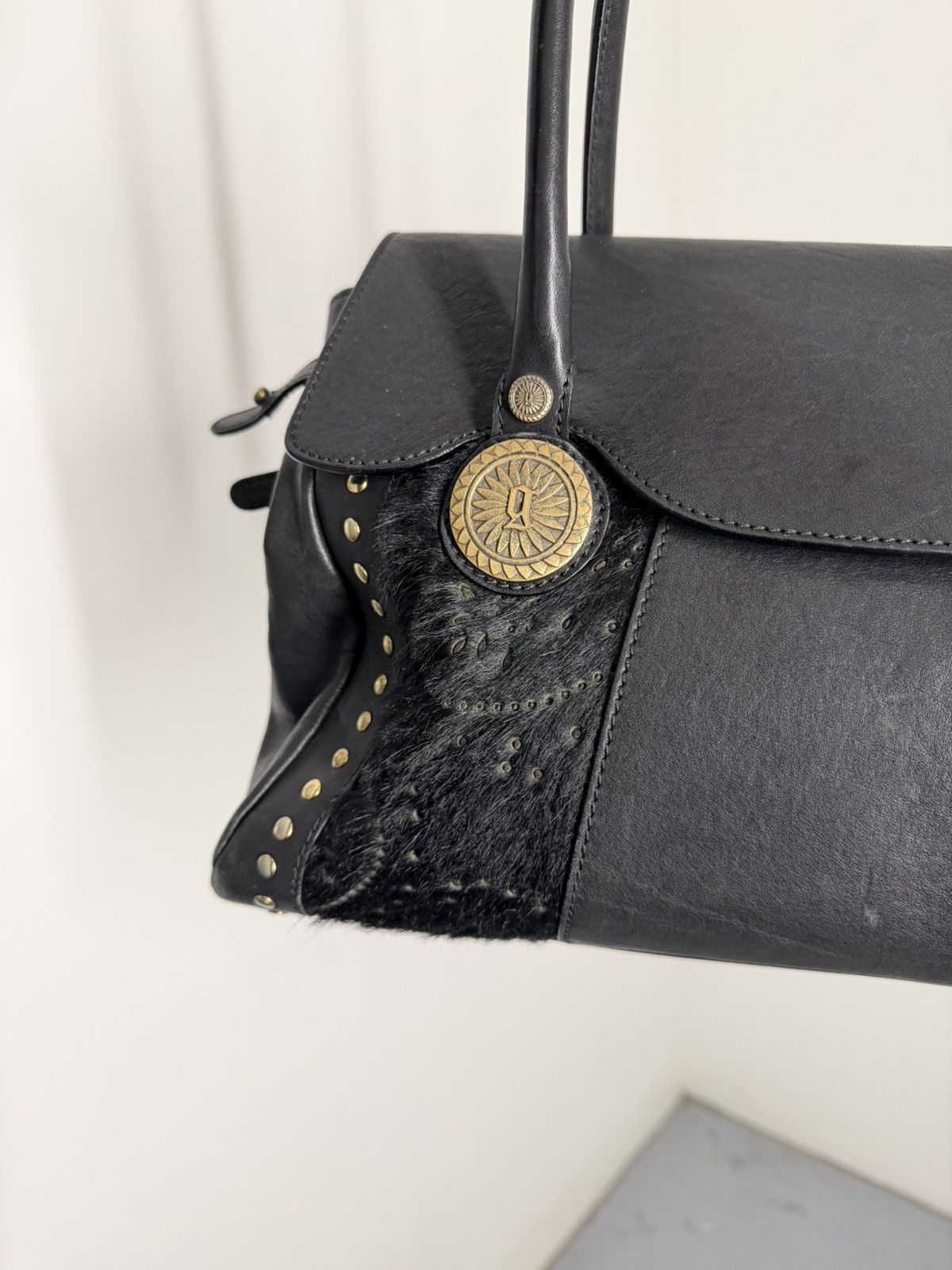 John Galliano Vintage 00s John Galliano Pony Hair Leather Handbag Size ONE SIZE - 8 Thumbnail