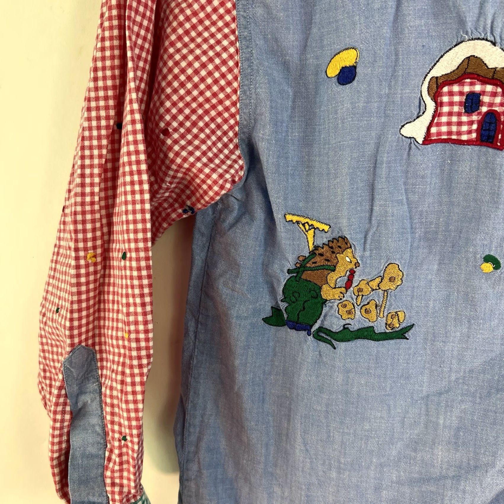 Vintage VINTAGE Peddler Sport Shirt Women M Denim Blue Hedgehog Embroidered Casual 90s Womens Size M / US 6-8 / IT 42-44 - 4 Thumbnail