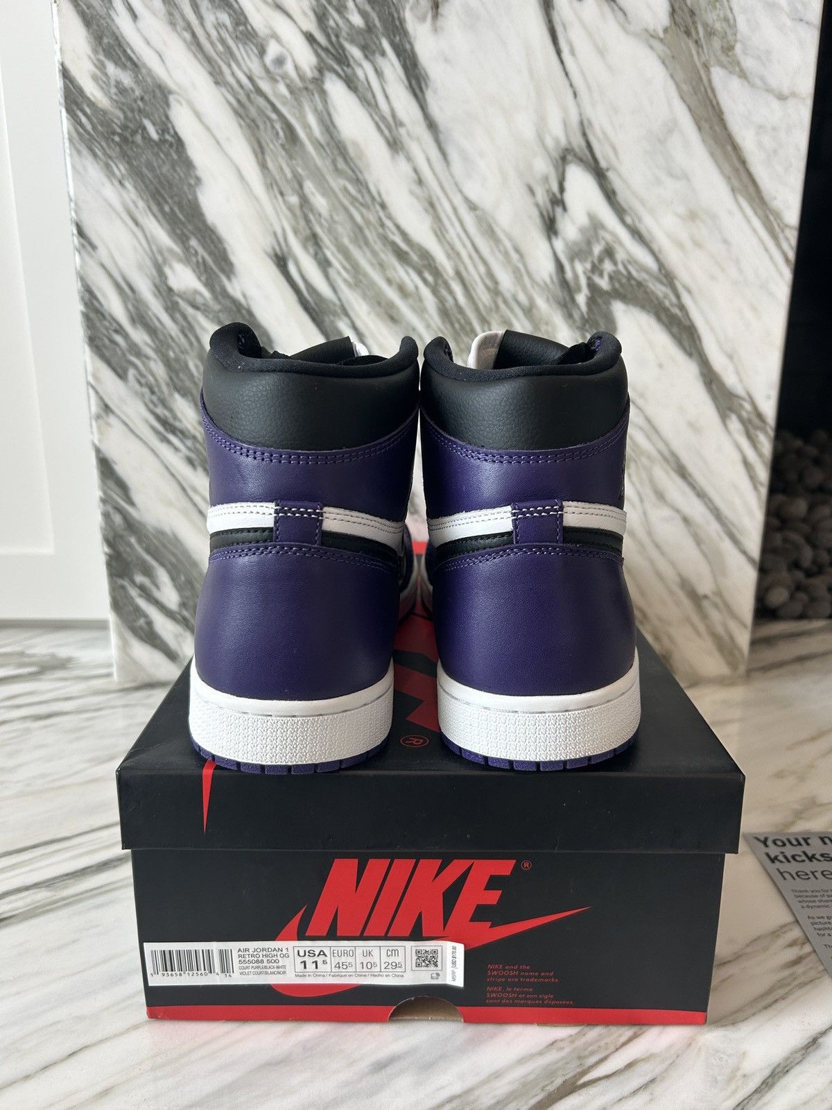 Jordan Brand × Nike Jordan 1 Retro High Court Purple 2.0 White - Size 11.5 Size US 11.5 / EU 44-45 - 4 Thumbnail