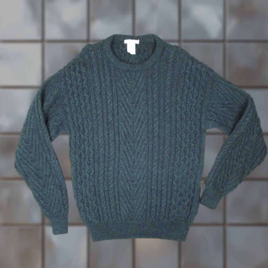 Vintage Columba Reid Sweater Mens Large Green Wool Knit Fisherman Grandpa Pullover Size US L / EU 52-54 / 3 - 1 Thumbnail