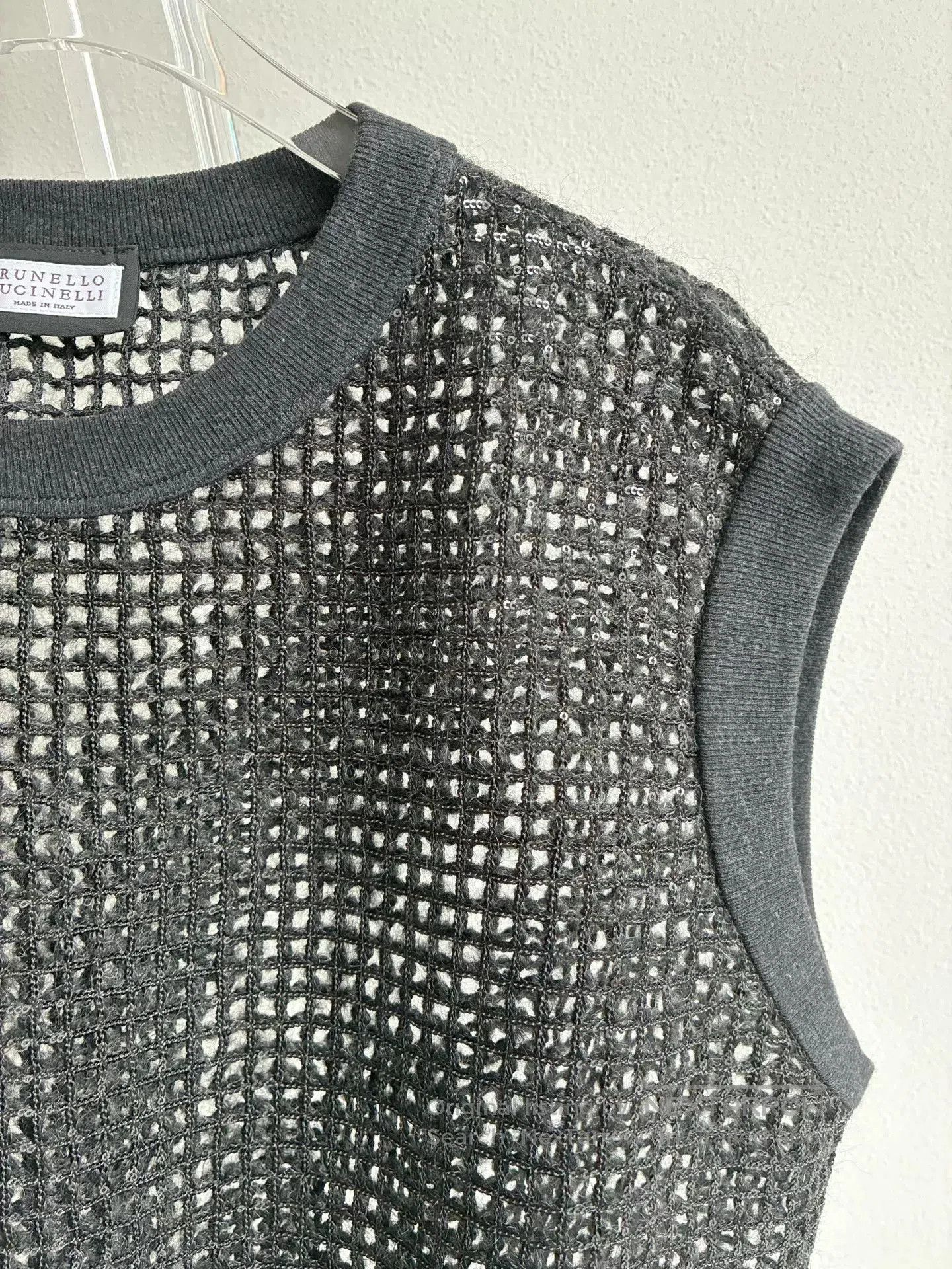 Brunello Cucinelli Brunello Cucinelli Black Hollow Knit Vest. Size S / US 4 / IT 40 - 6 Thumbnail