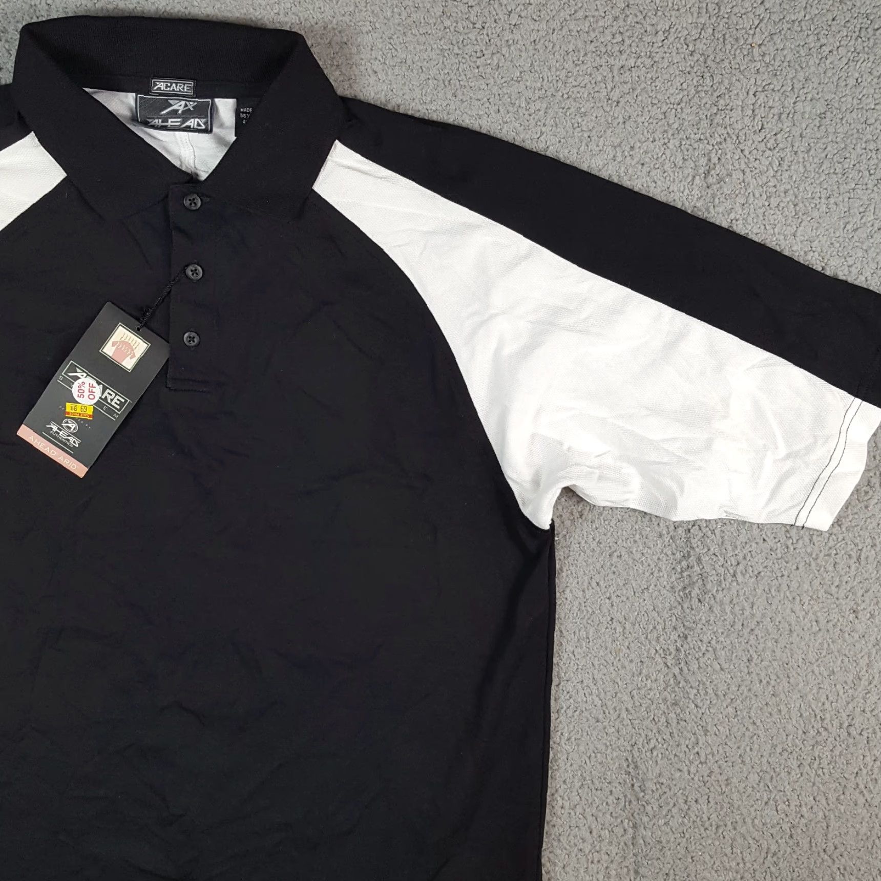 Vintage VINTAGE Ahead Polo Shirt Men Black Striped Breathable Lightweight Collared Size M Size US M / EU 48-50 / 2 - 6 Thumbnail