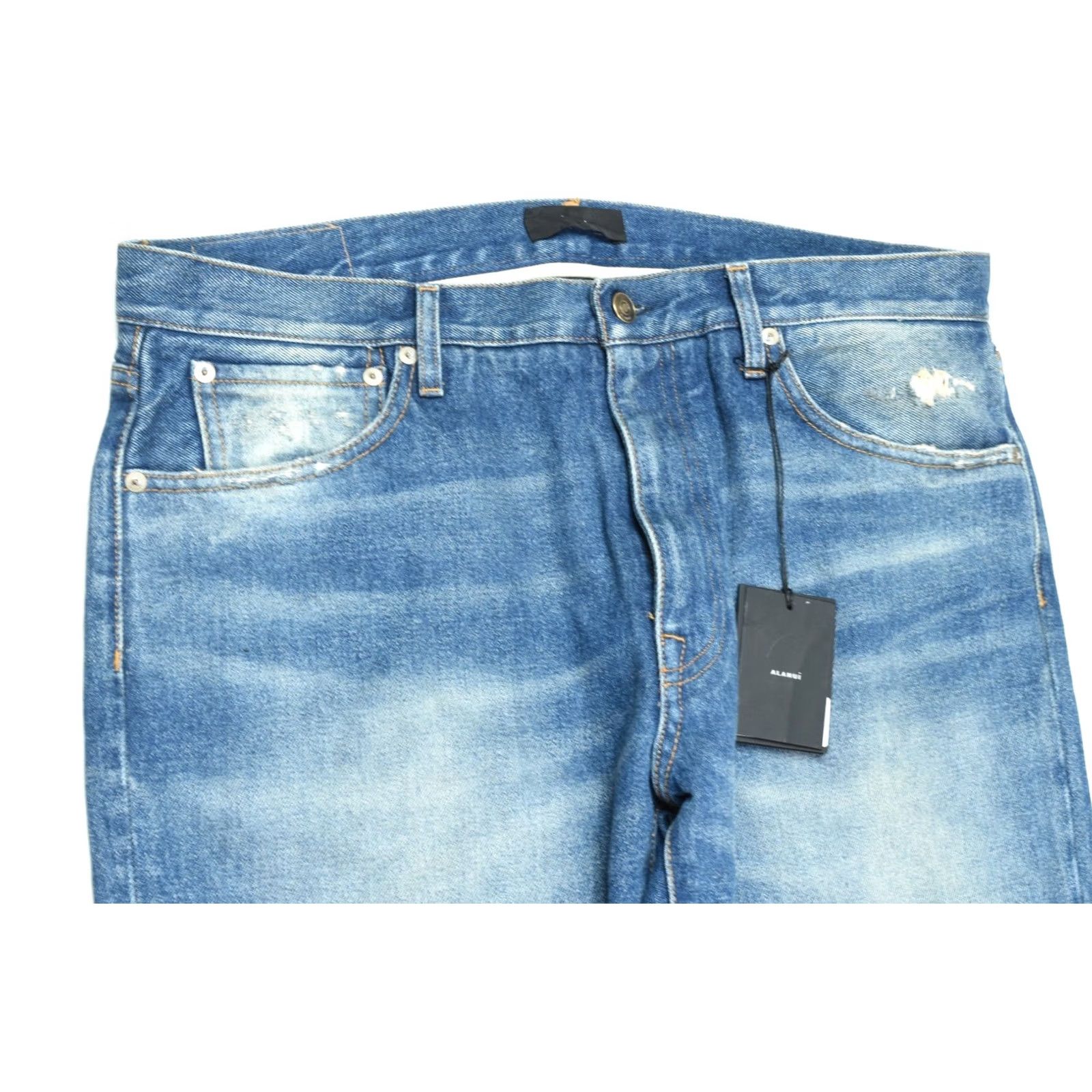 Alanui Alanui Jeans Mens 35 Blue Fad Slim Fit Tapered Leg Cotton Denim Made in Italy Jeans Mens 35 Blue Slim Tapered 5-Pocket Denim Italy Modern Classic Size US 35 - 3 Thumbnail