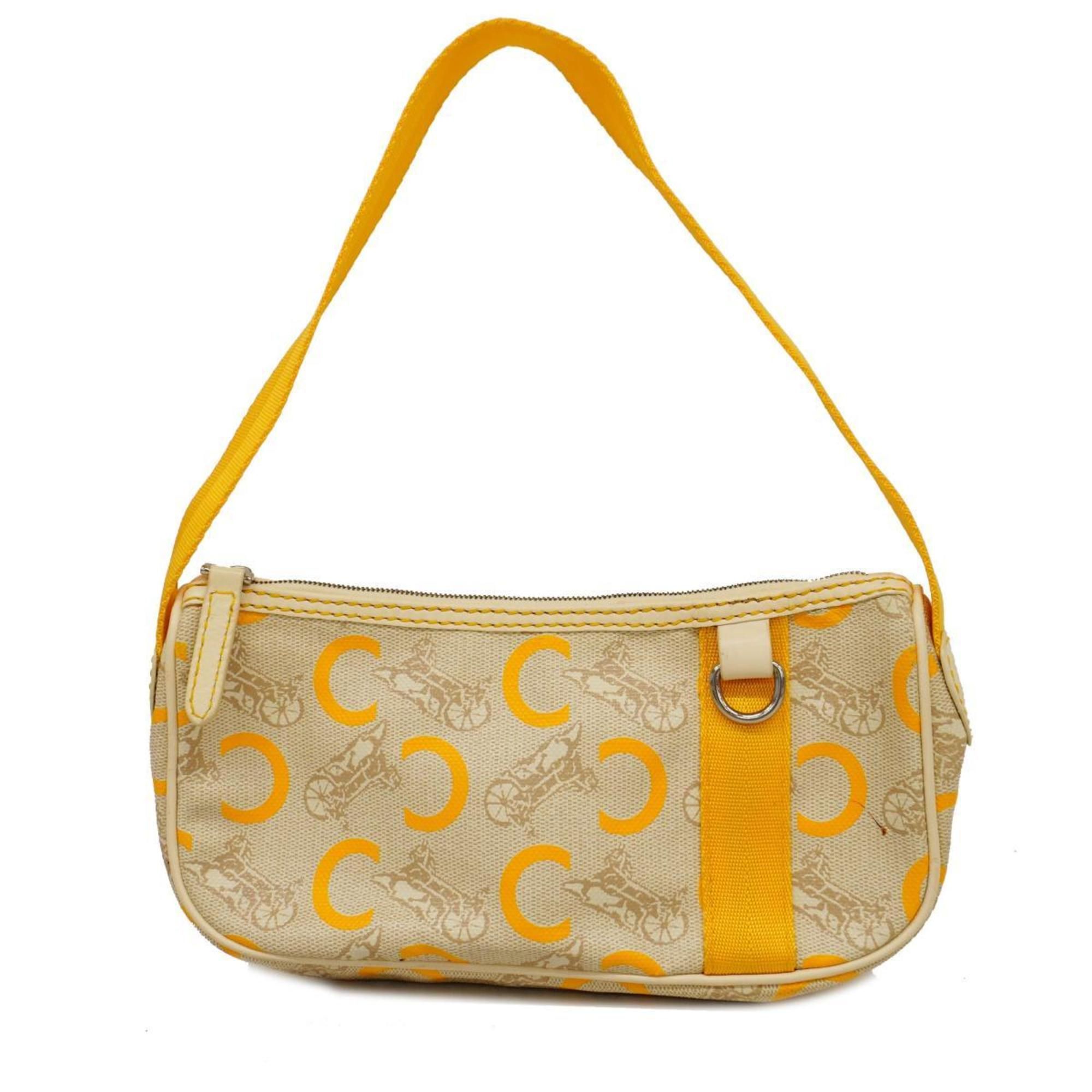 image of Celine Handbag C Macadam Leather Beige Yellow Ladies, Women's