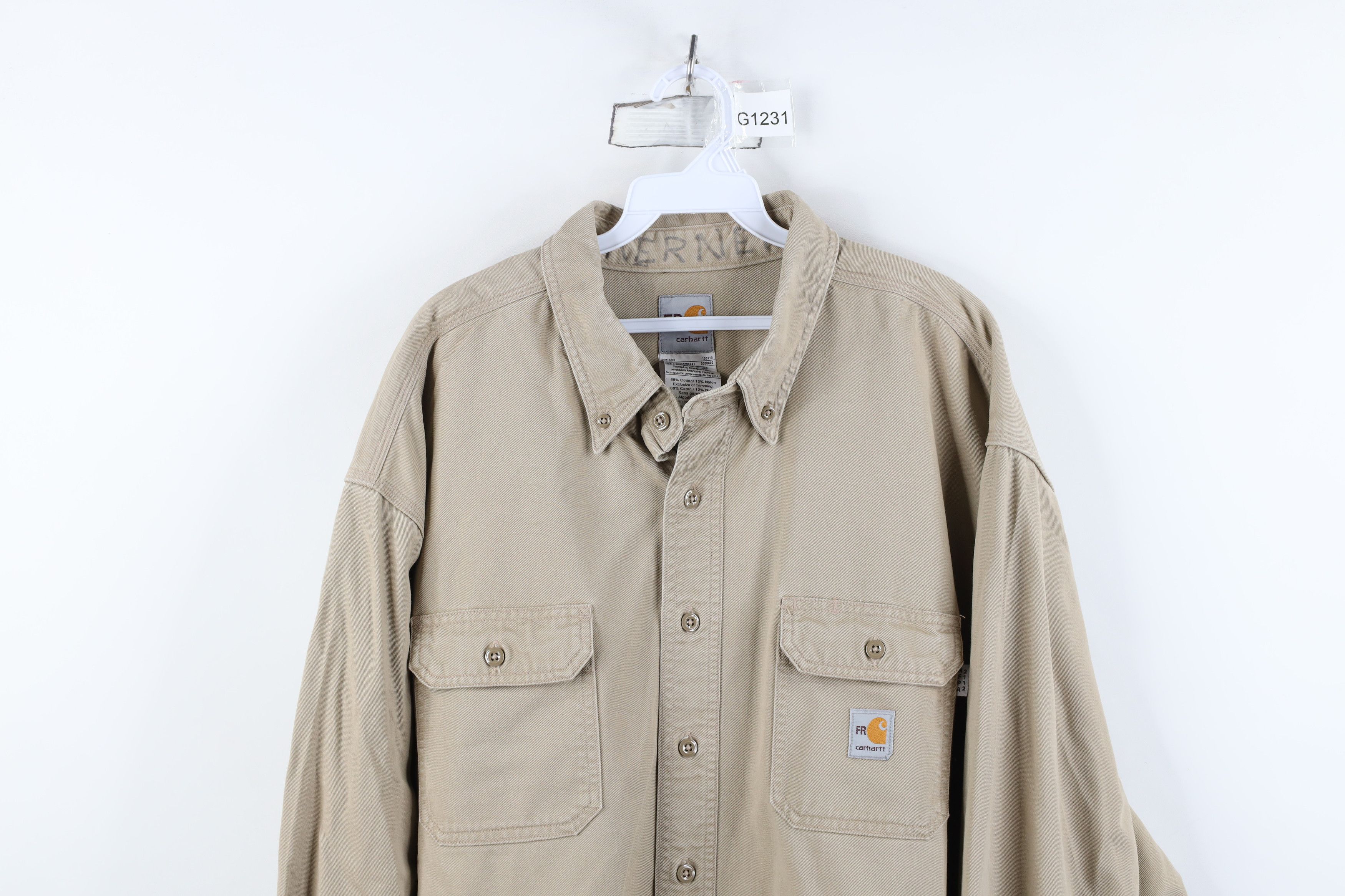 Carhartt Vintage Carhartt FR Fire Resistant Workwear Button Shirt Size US XXL / EU 58 / 5 - 2 Thumbnail