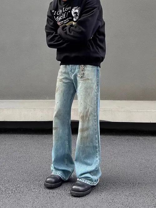 Japanese Brand × Jean Street vintage washed grunge bootcut jeans Size US 32 / EU 48 - 3 Thumbnail