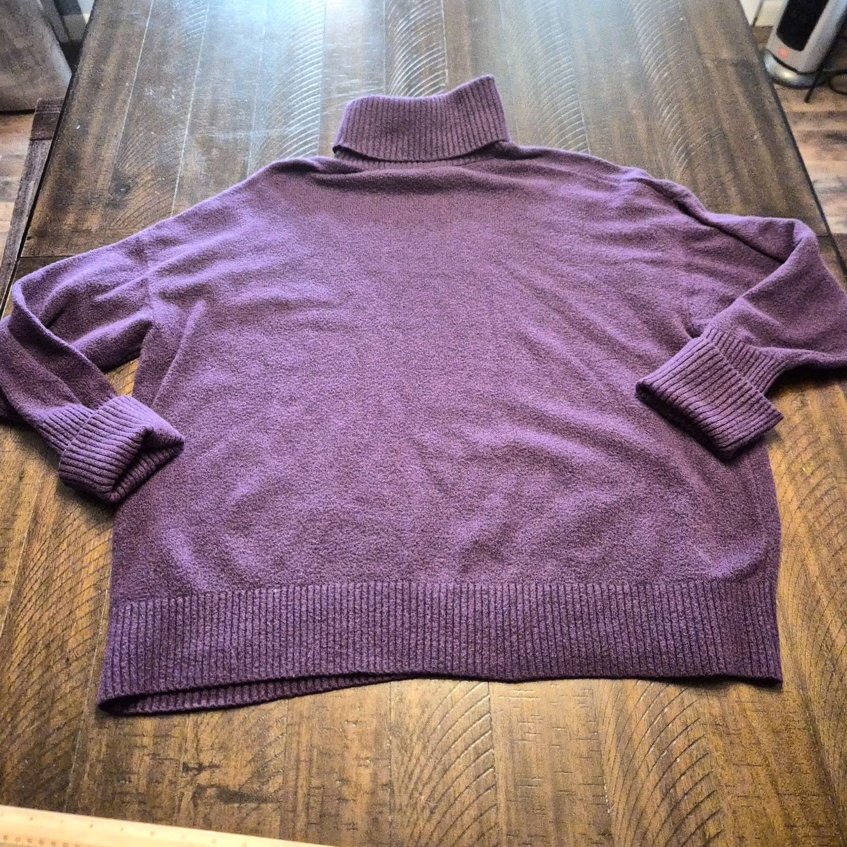 Old Navy VINTAGE Old Navy Womens SoSoft Purple Ribbed Knit Turtleneck Pullover Sweater XXL G105 Size XXL / US 16-18 / IT 52-54 - 5 Thumbnail