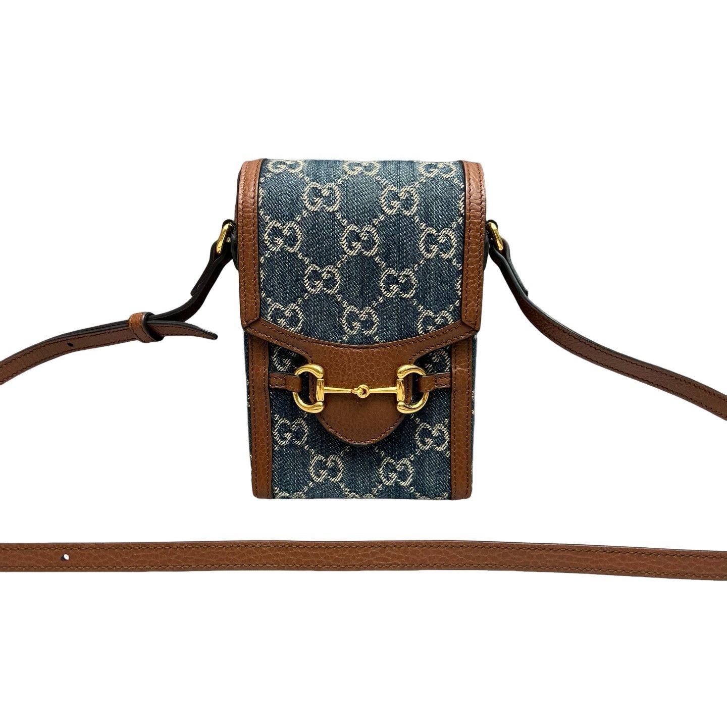 Gucci Gucci Horsebit 1955 Mini Denim Crossbody Bag Size ONE SIZE - 1 Thumbnail