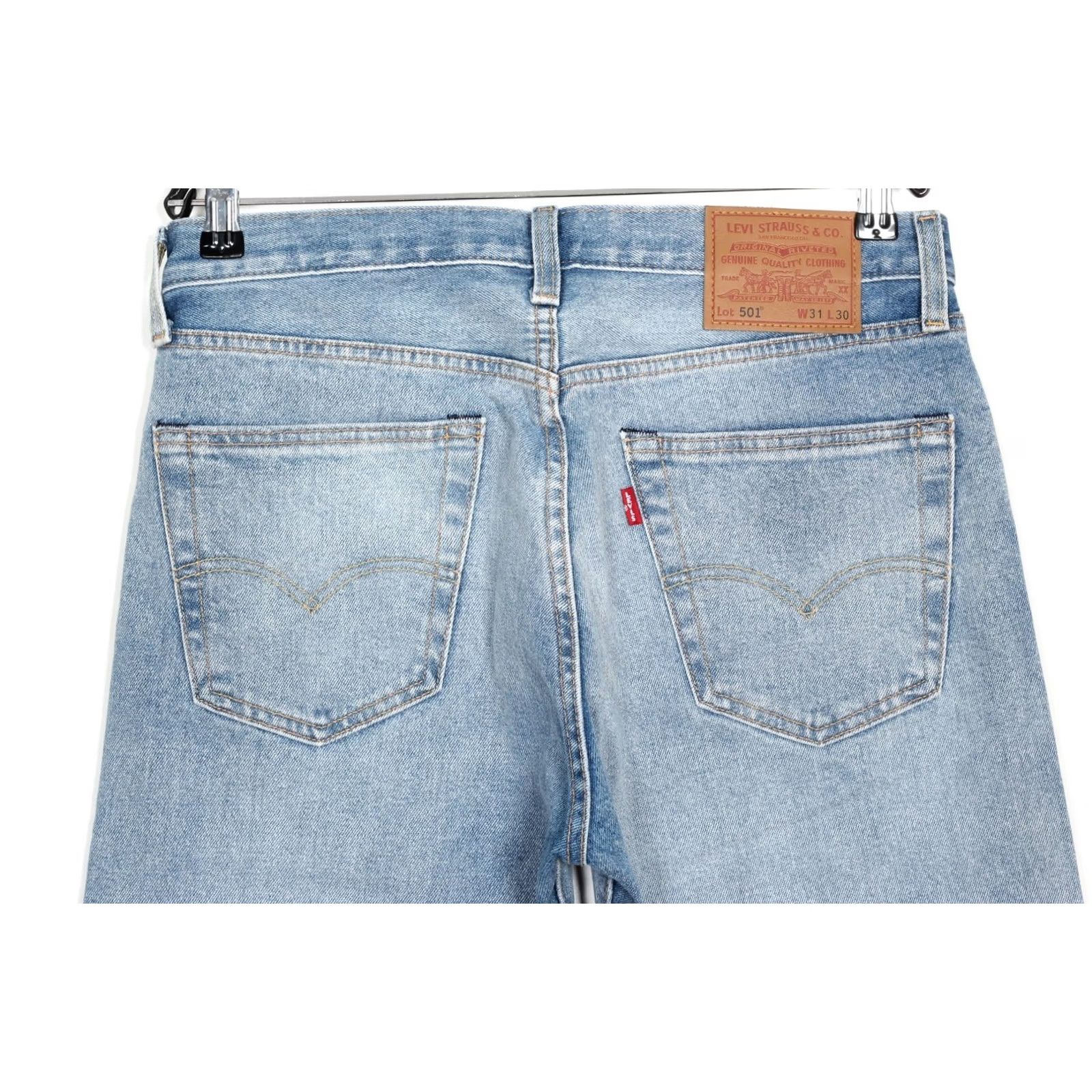 Levi's LEVI’S 501 PREMIUM Big E Jeans Men Size 31 Regular Straight Stretch DZ7942 Jeans Mens 31 Blue 5-Pocket Denim Cotton Elastane Vintage No Size US 31 - 4 Thumbnail