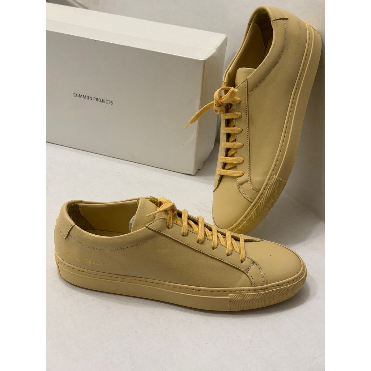 Common Projects COMMON PROJECTS YELLOW ORIGINAL LOW ACHILLES SNEAKERS Size US 9 / EU 42 - 1 Thumbnail