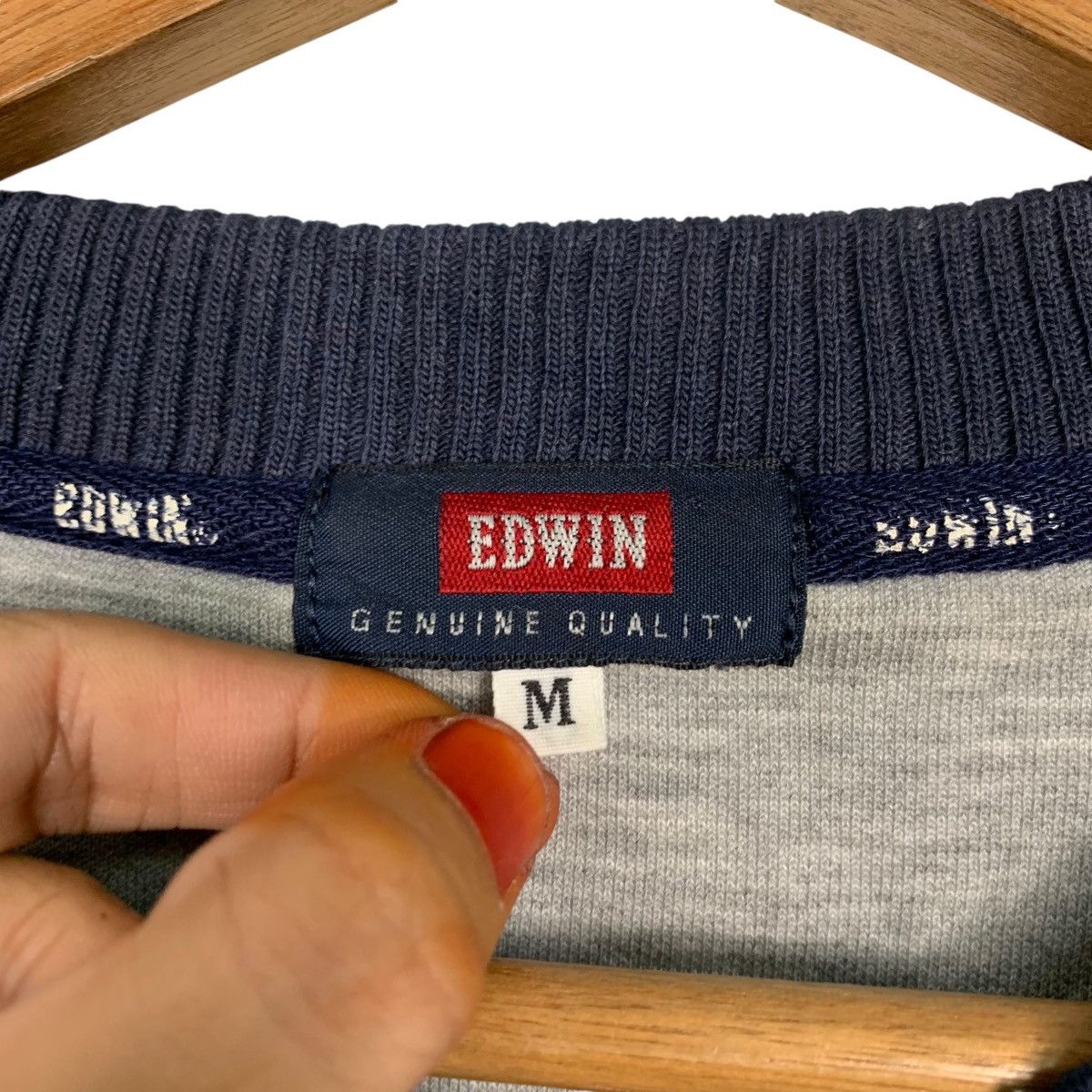 Edwin Vintage 90’s EDWIN Big Logo Crewneck Sweatshirt #3575-C163 Size US M / EU 48-50 / 2 - 9 Thumbnail