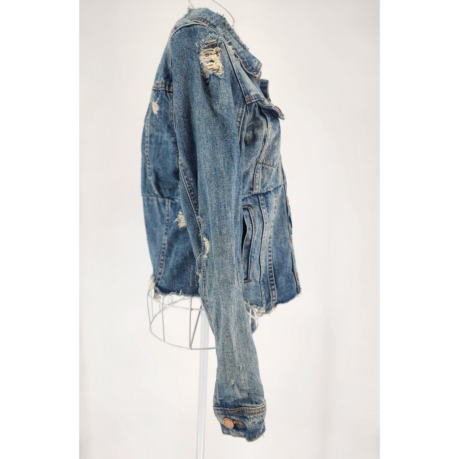 BLANKNYC Blank NYC Distressed Denim Jacket - Women's Size XS Size XS / US 0-2 / IT 36-38 - 7 Thumbnail