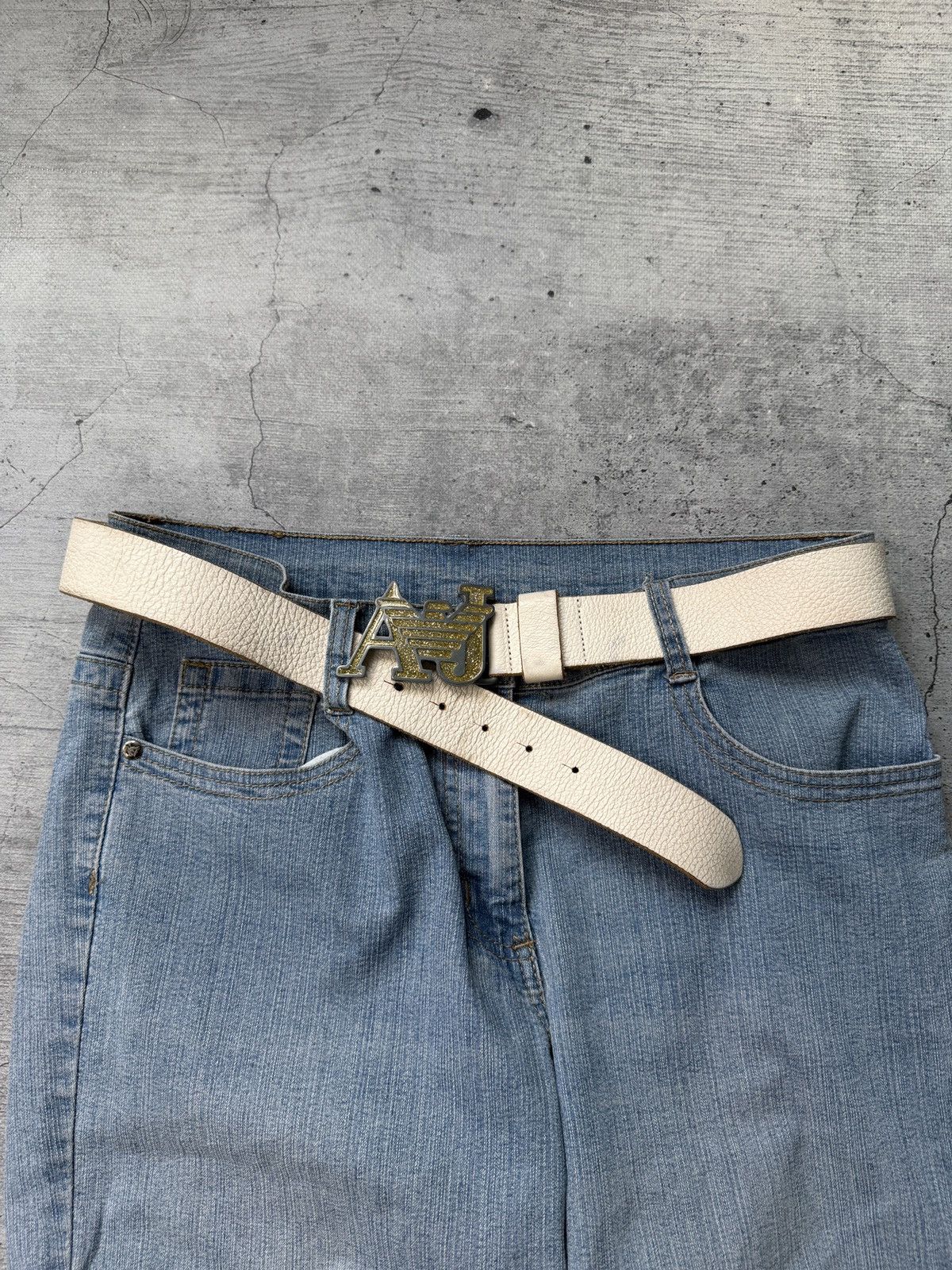 Armani Vintage Armani Jeans Big Logo Leather Belts 90s Y2K Size ONE SIZE - 1 Thumbnail