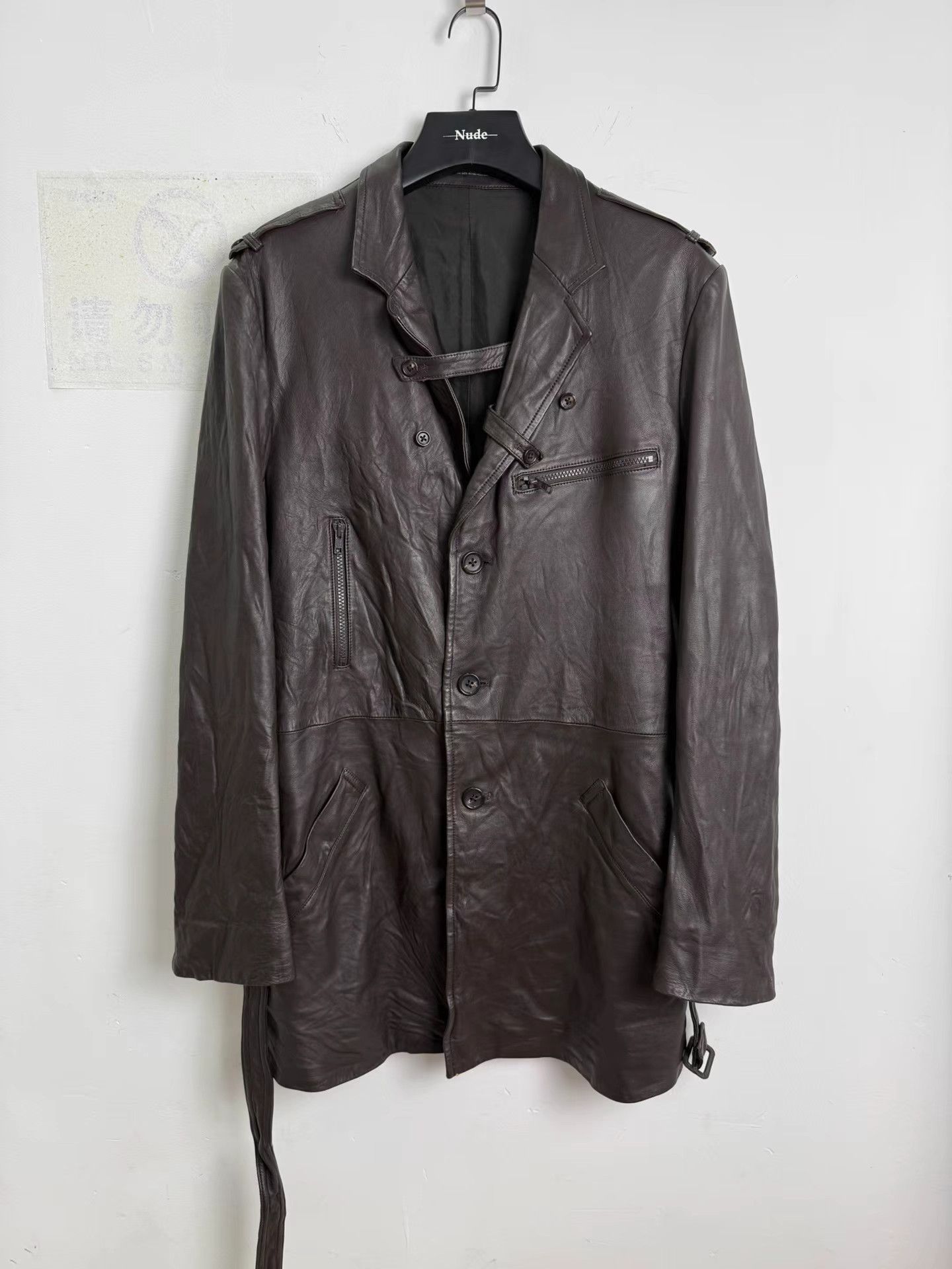 Yohji Yamamoto Yohji Yamamoto Brown Sheepskin Trench K20 Size US XL / EU 56 / 4 - 1 Thumbnail