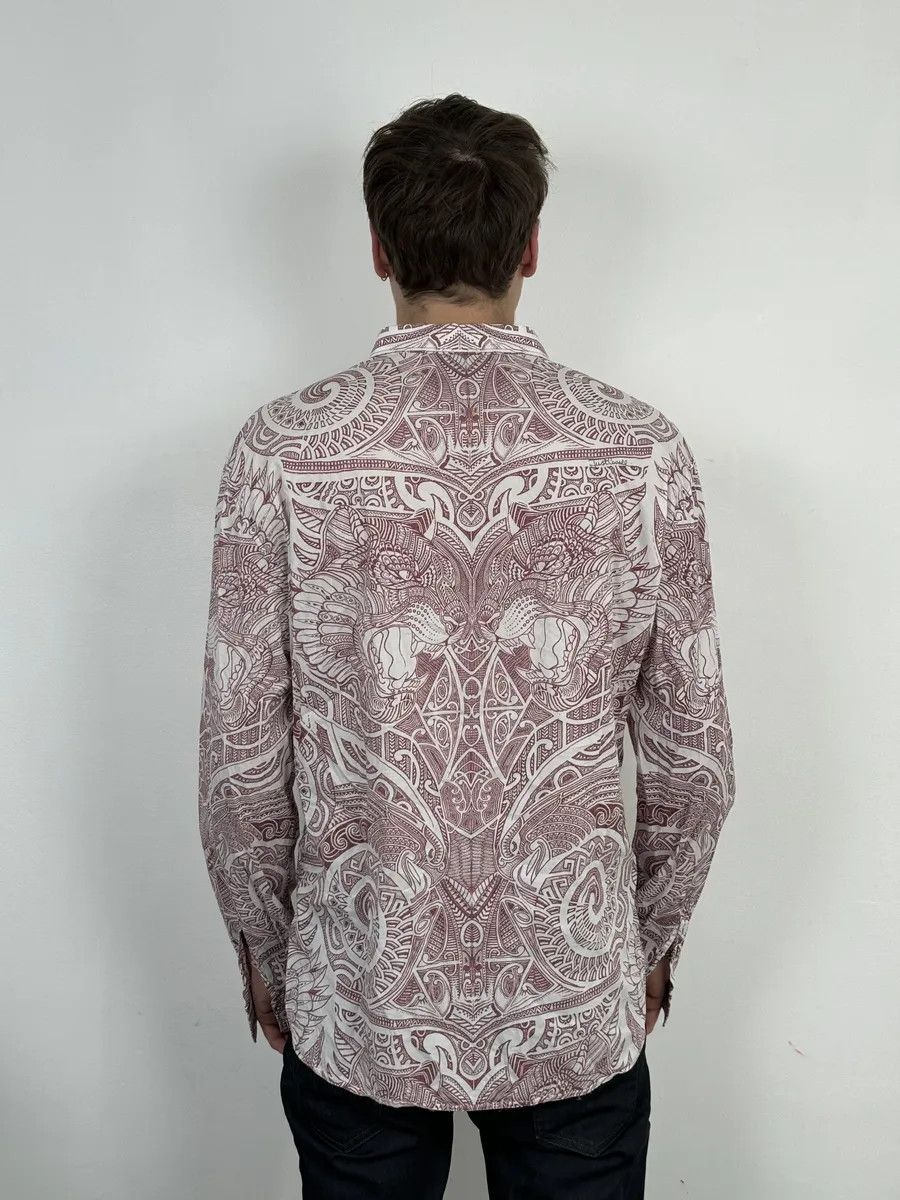 Just Cavalli 2010s Cavalli White & Red Abstract Presley Shirt Size US L / EU 52-54 / 3 - 5 Thumbnail