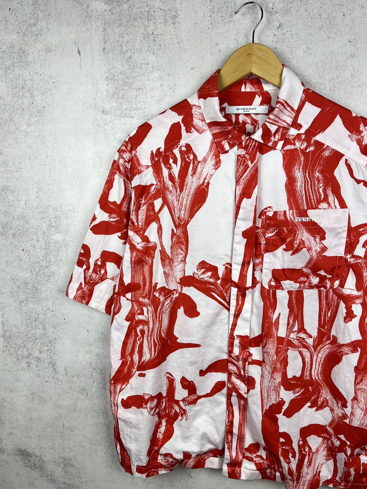 Givenchy Givenchy x MMW Iris Floral Flower Logo Button Up Shirt Rare Size US M / EU 48-50 / 2 - 2 Thumbnail