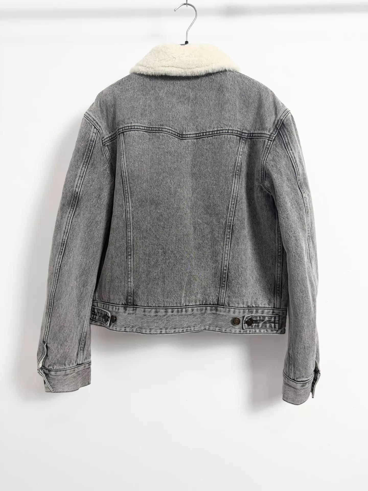 Saint Laurent Paris Saint Laurent SLP18SS Gray Washed Shearling Denim Jacket L Size US L / EU 52-54 / 3 - 2 Thumbnail