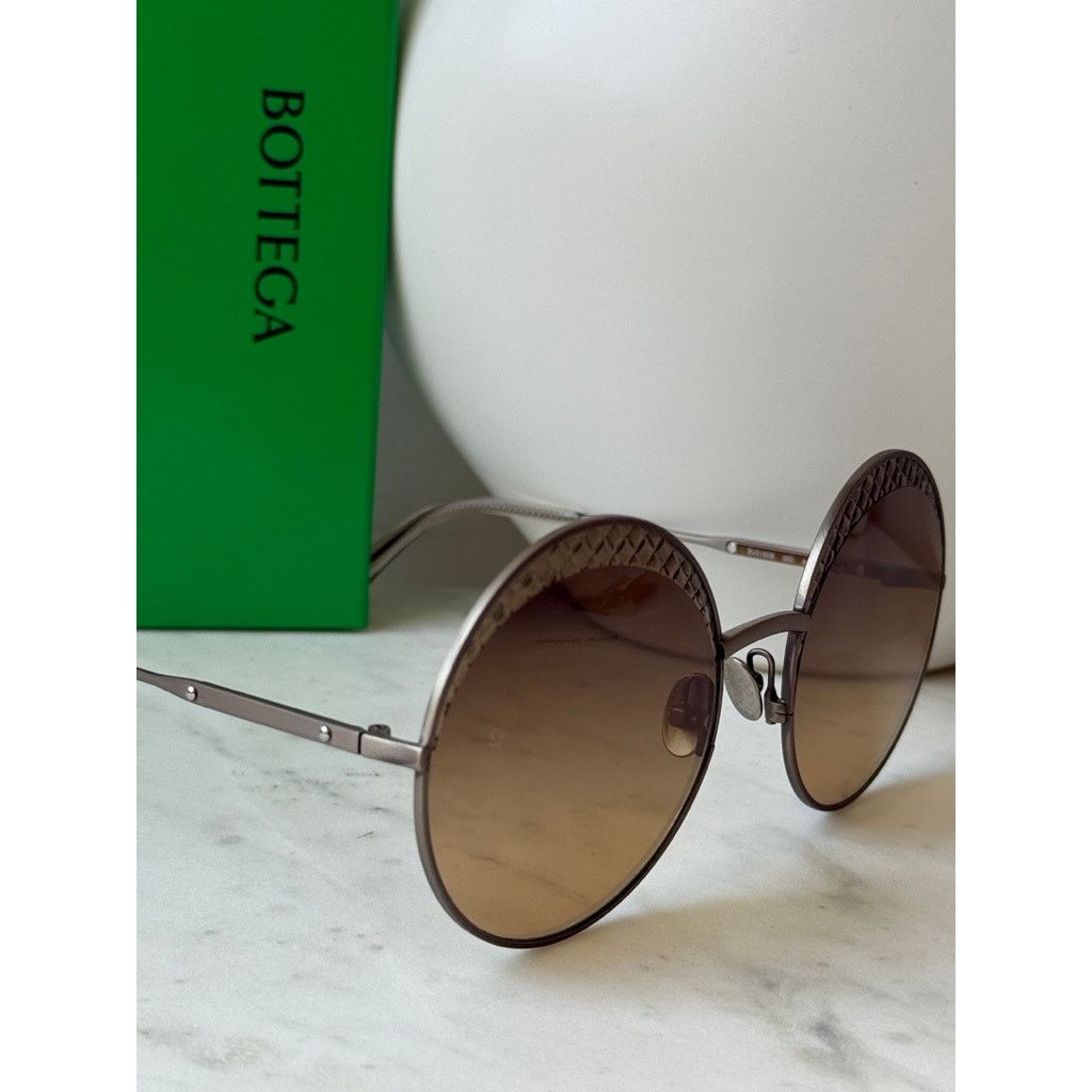 Bottega Veneta NEW Bottega Veneta BV0190S Bronze Round Mirror Sunglasses Size ONE SIZE - 5 Thumbnail