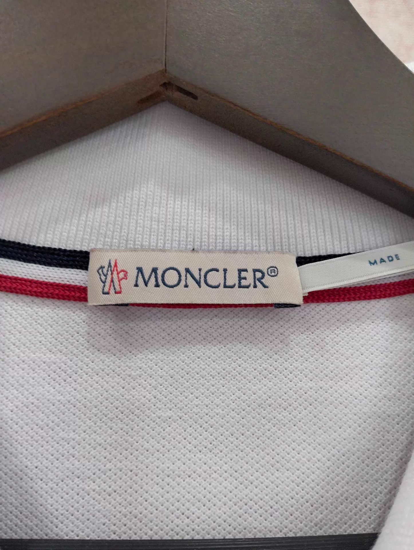 Moncler Moncler White Polo Shirt Short Sleeve L Size US L / EU 52-54 / 3 - 4 Thumbnail
