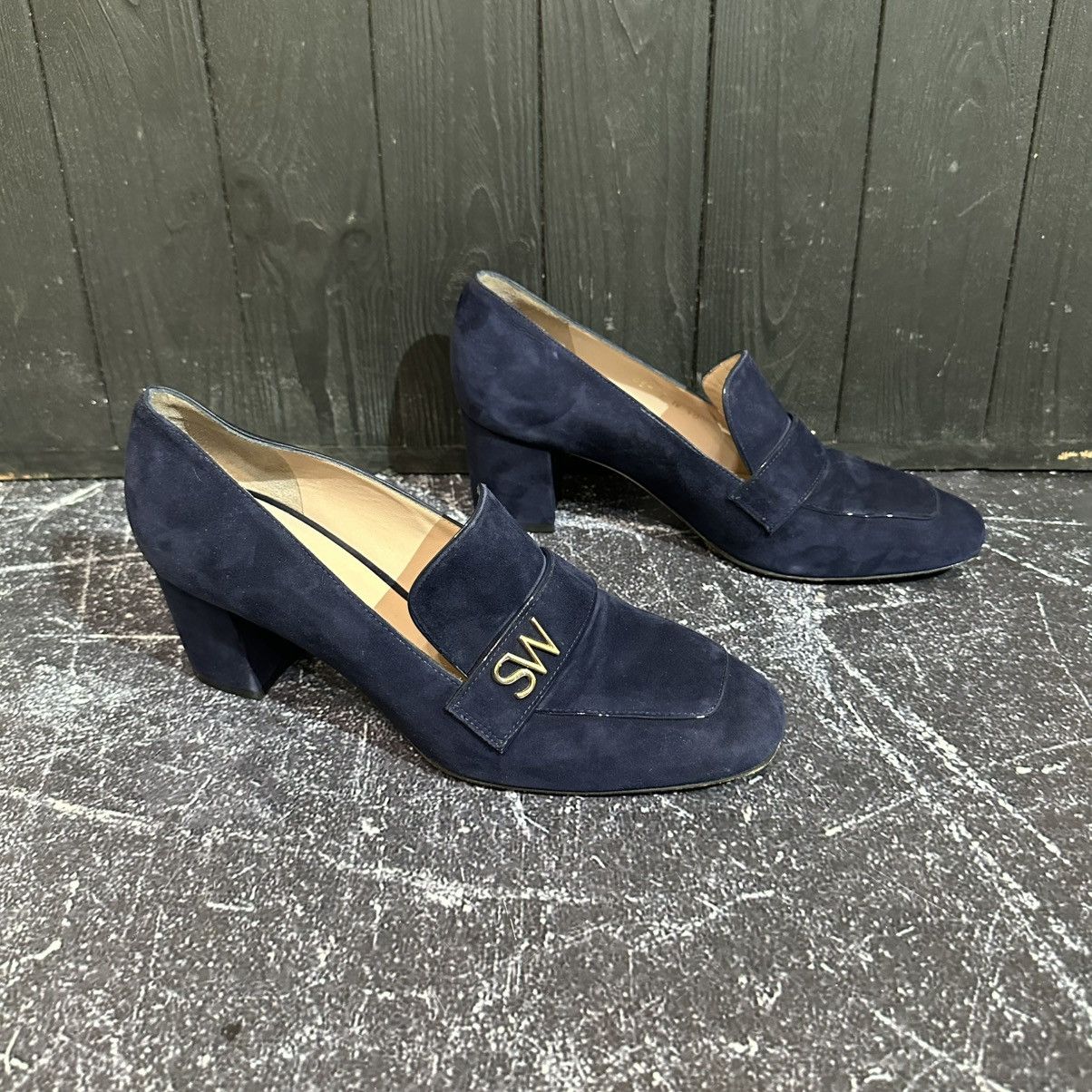 Stuart Weitzman Stuart Weitzman women’s suede loafers heels size 40 Size US 10 / IT 40 - 3 Thumbnail