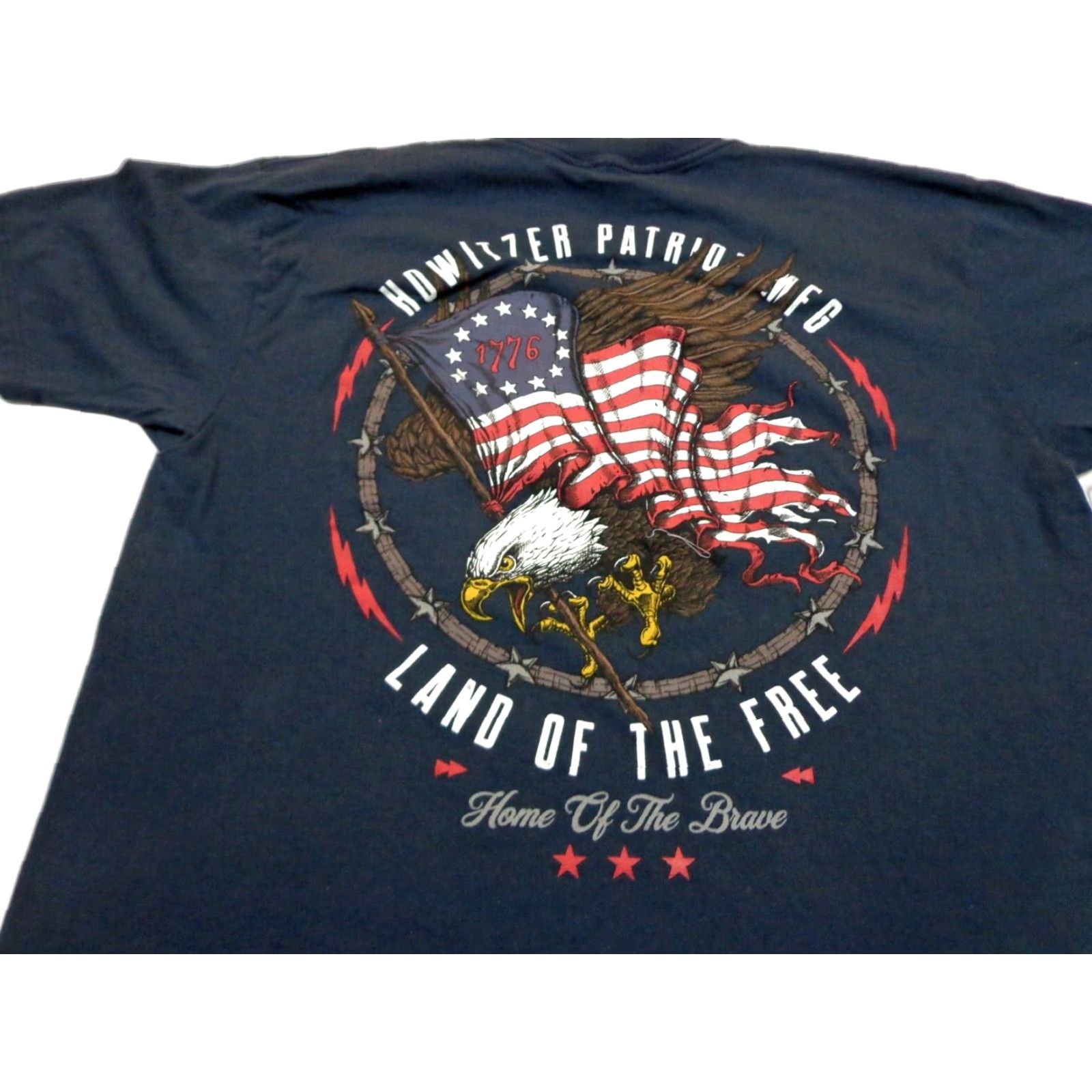 Vintage Howitzer T-Shirt Navy Blue Land of the Free Patriot Patriotic Men L Size Shirt Size US L / EU 52-54 / 3 - 1 Thumbnail