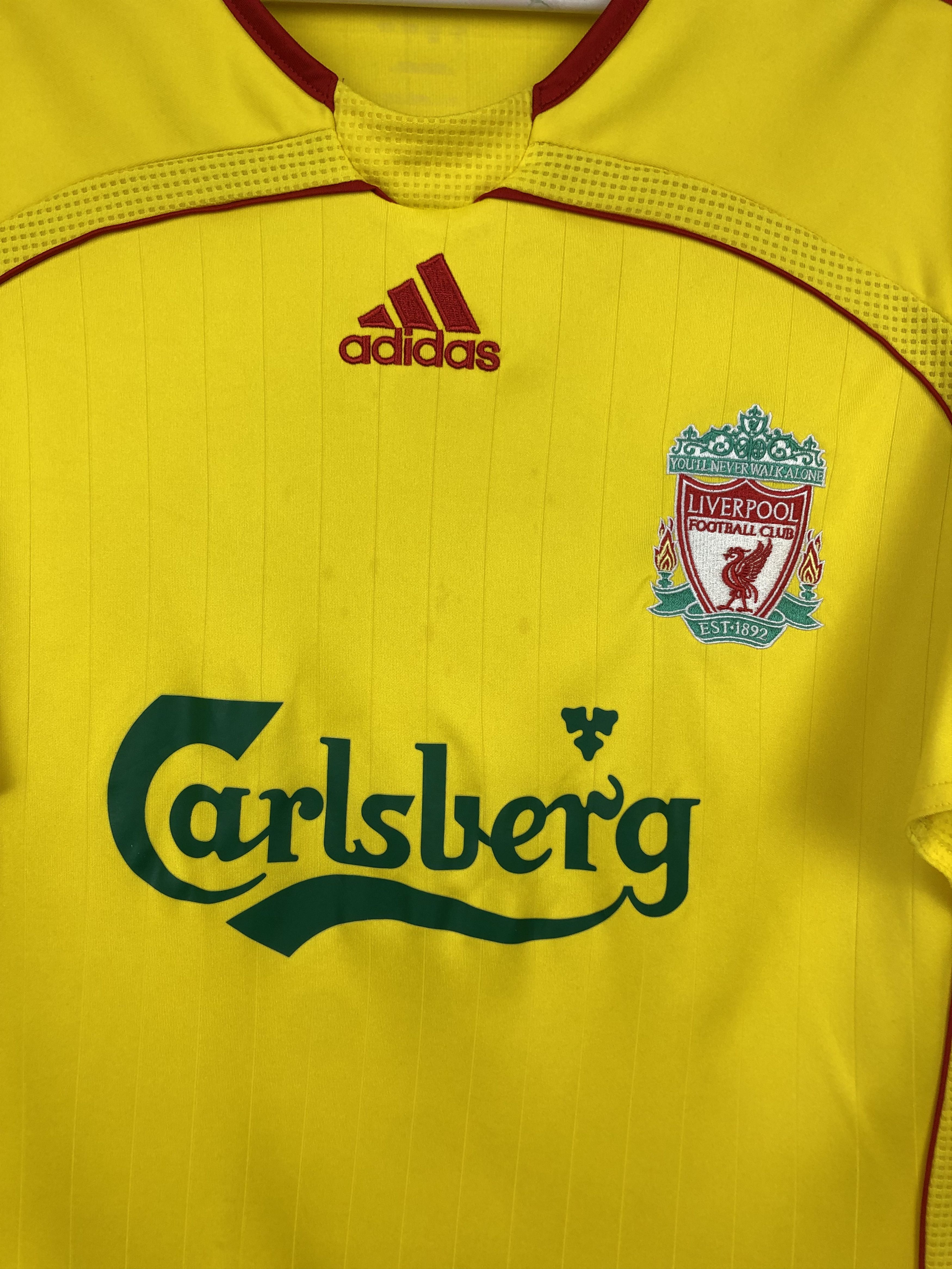 Vintage Liverpool football shirt 2006 Soccer Yellow Jersey Trikot Size US XL / EU 56 / 4 - 3 Thumbnail