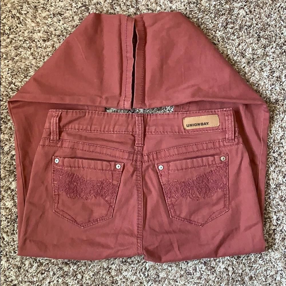 UNIONBAY Unionbay Crop Pants, Salmon, Embroidered Pocket, 1 Size 30" / US 8 / IT 44 - 3 Thumbnail