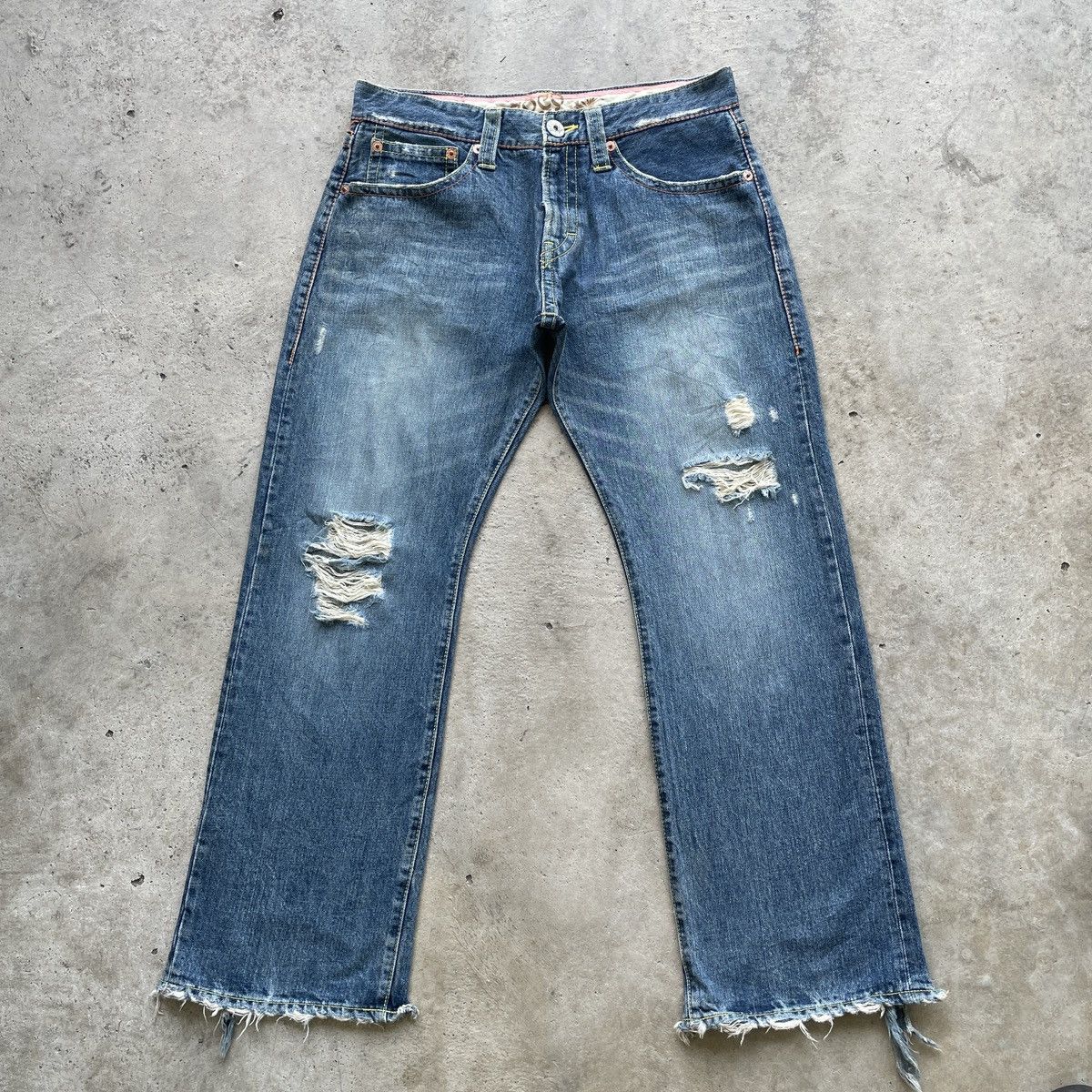 Vintage Vintage COCOLULU Baggy Jeans BigLogo Distressed Pants W34x31 Size US 34 / EU 50 - 2 Thumbnail