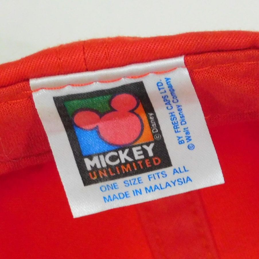 Disney 90s Mickey Unlimited Mickey Mouse Snapback Hat Red Black Size ONE SIZE - 7 Thumbnail