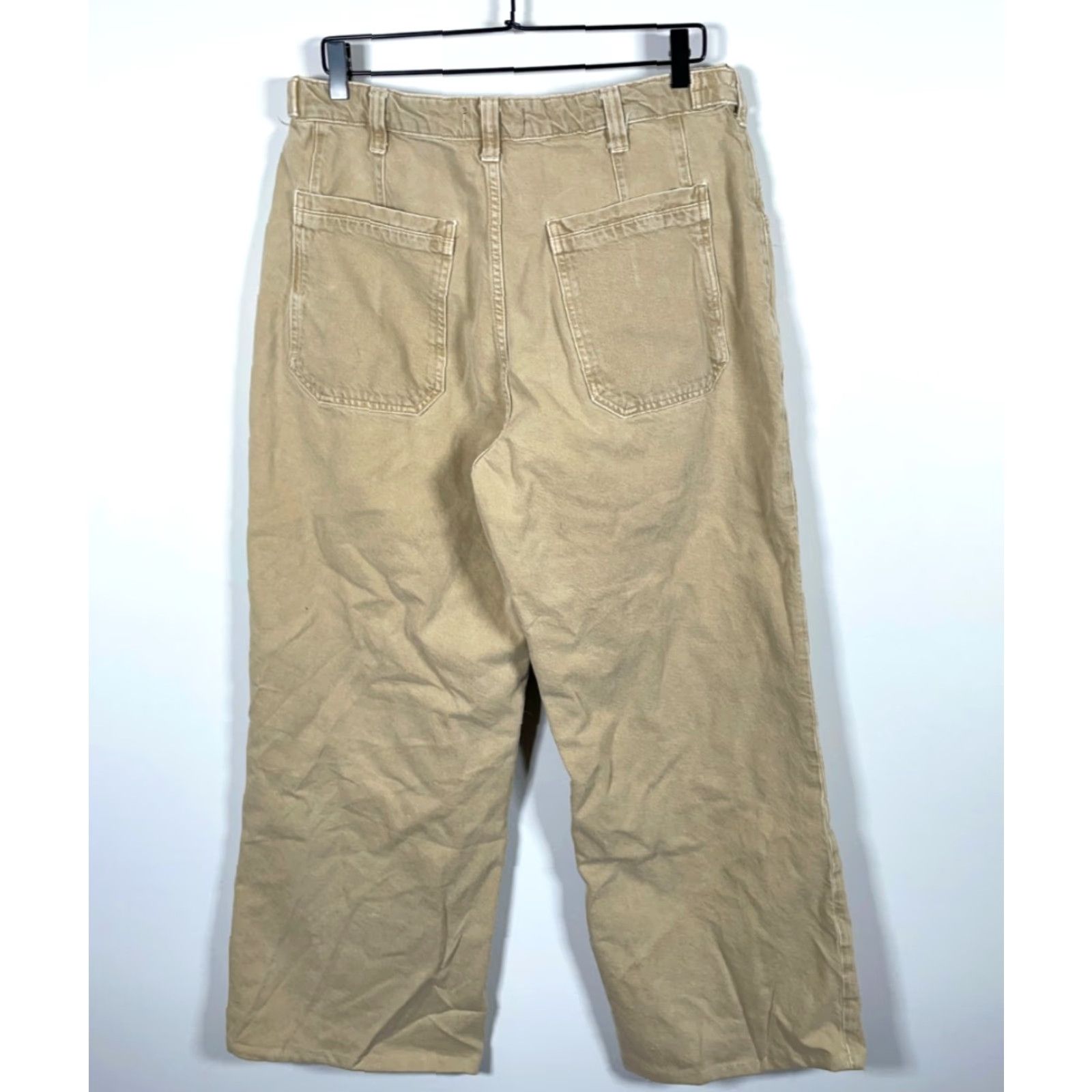 Vintage We The Free Barrel Jeans Women Regular 31 Beige Denim 5-Pocket Button Fly Wide-Leg High Rise Inseam 28" Vintage: No Size 24" / US 00 / IT 34 - 2 Thumbnail