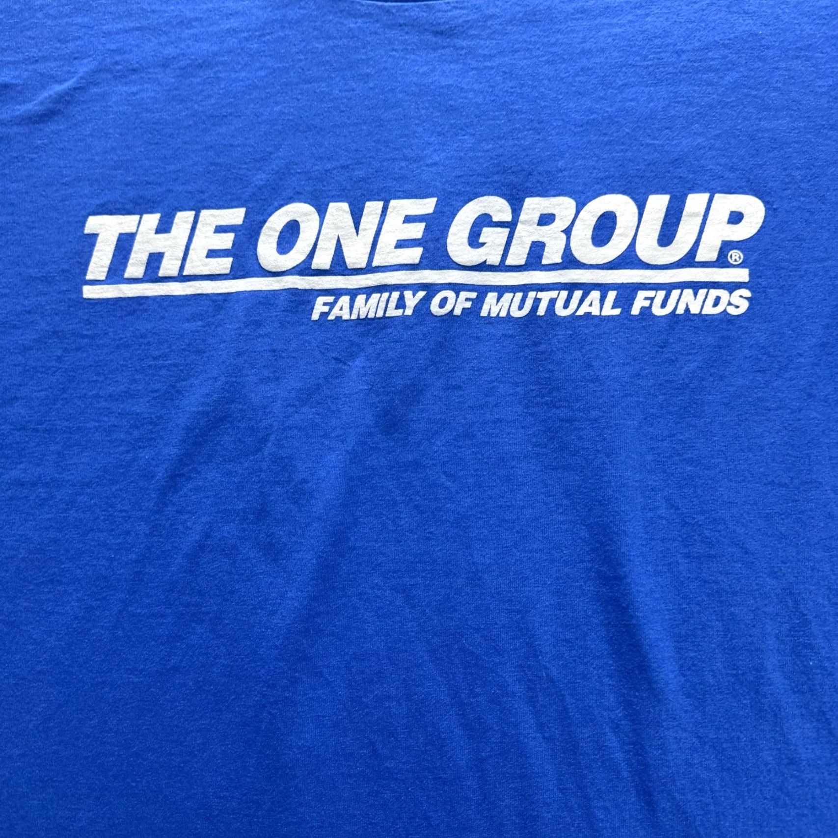 Fruit Of The Loom VINTAGE The One Group Mutual Funds Shirt Mens XL Blue Promo Tee Fruit Loom 90s Size US XL / EU 56 / 4 - 3 Thumbnail