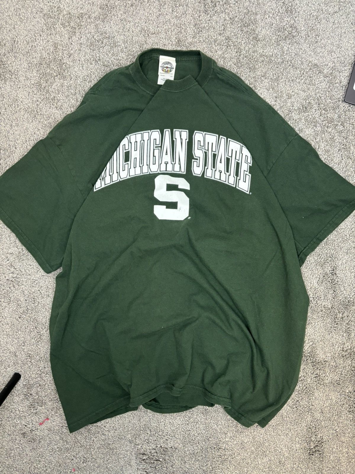 Vintage Vintage green msu michigan state spell out tshirt Size US XXL / EU 58 / 5 - 1 Thumbnail