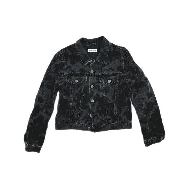 Balenciaga Balenciaga SS21 Printed Loose Denim Jacket 0079-2507 Size L / US 10 / IT 46 - 2 Thumbnail