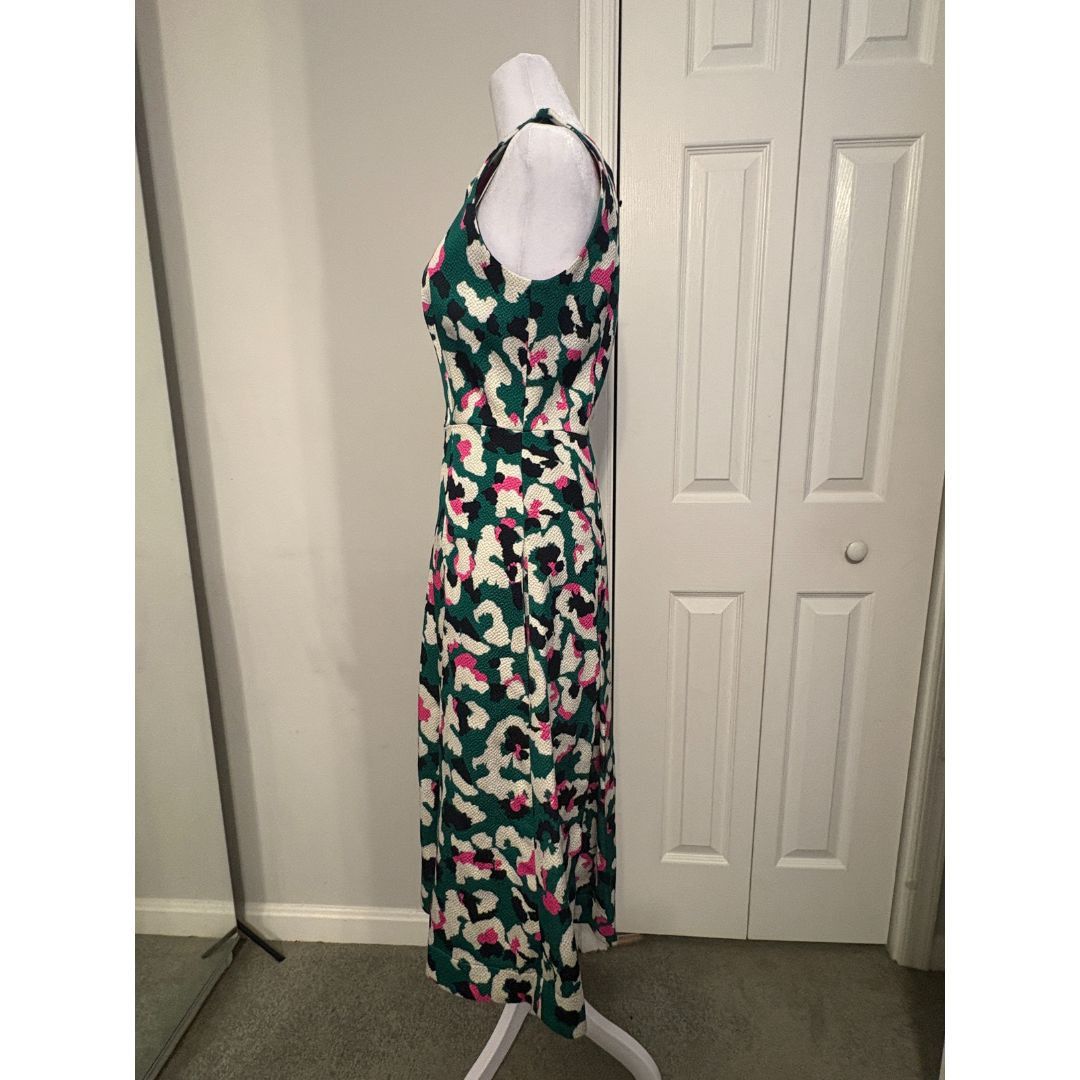 Mary Katrantzou Mary Katrantzou Green Floral Print Midi A-Line Dress Size S / US 4 / IT 40 - 3 Thumbnail